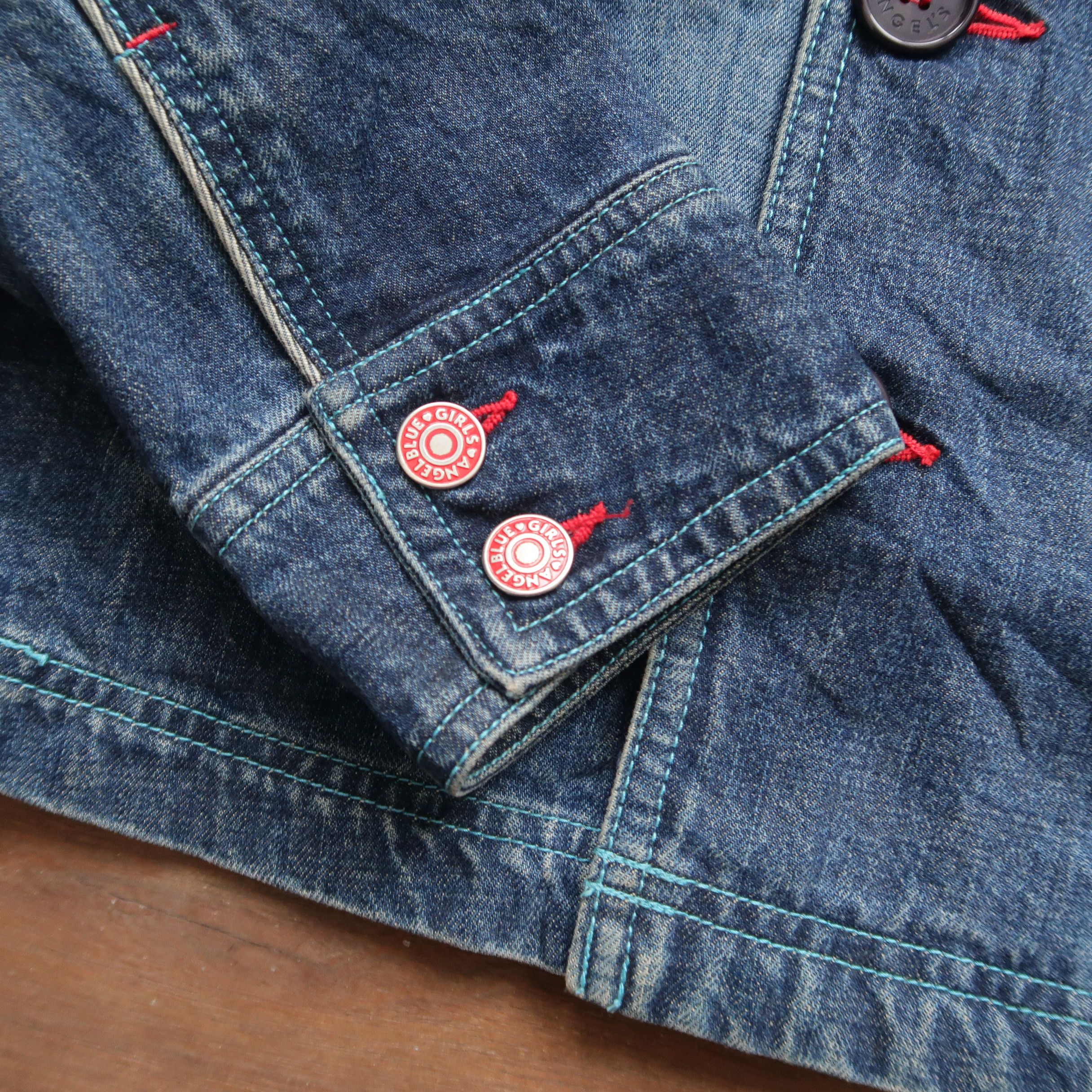 Japanese Brand Vintage Angel Blue Apple Double Breasted Jacket Size US M / EU 48-50 / 2 - 9 Thumbnail