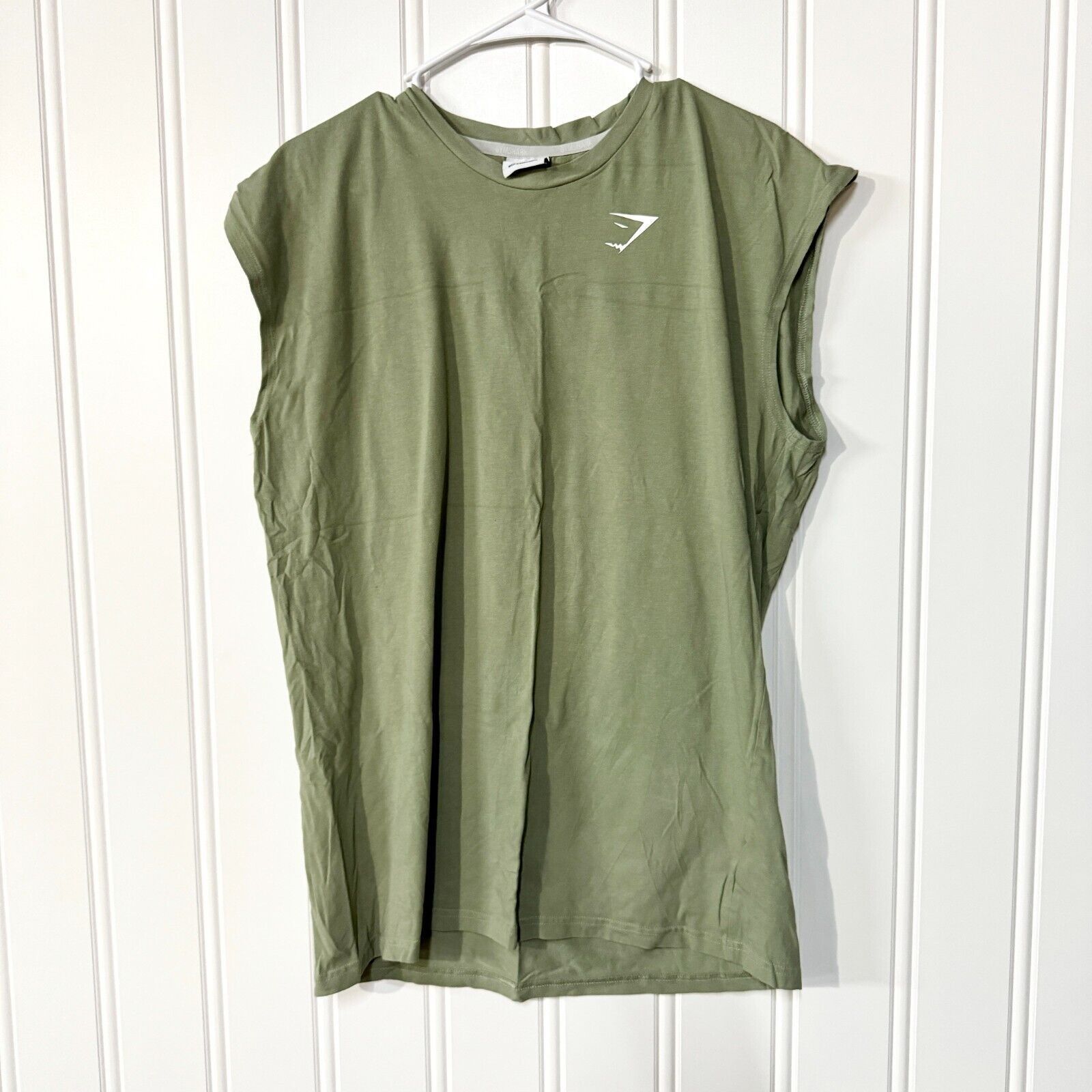 Gymshark Gymshark Cotton Slim Fit Green Spandex Muscle Shirt Medium Size US M / EU 48-50 / 2 - 1 Thumbnail