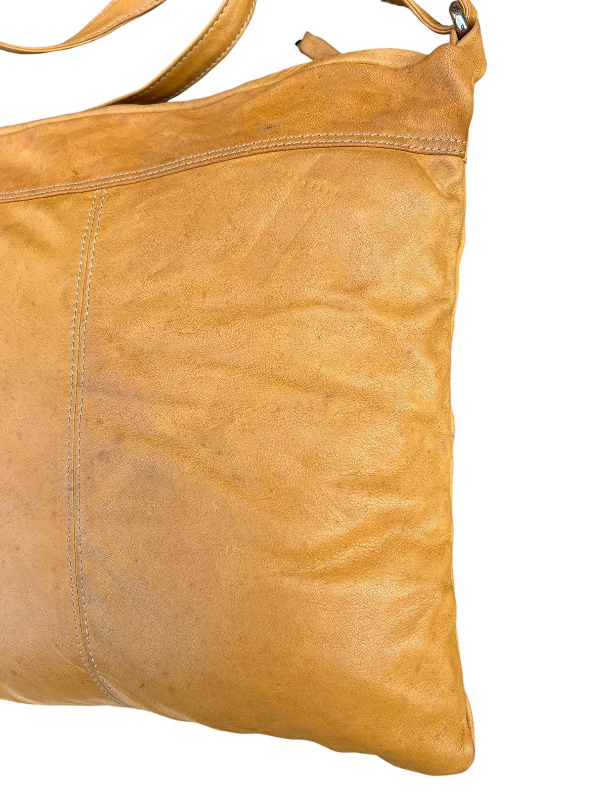 Leather Vintage DEL CONTE Muddy Stains Fade Patina Leather Bag Size ONE SIZE - 11 Thumbnail