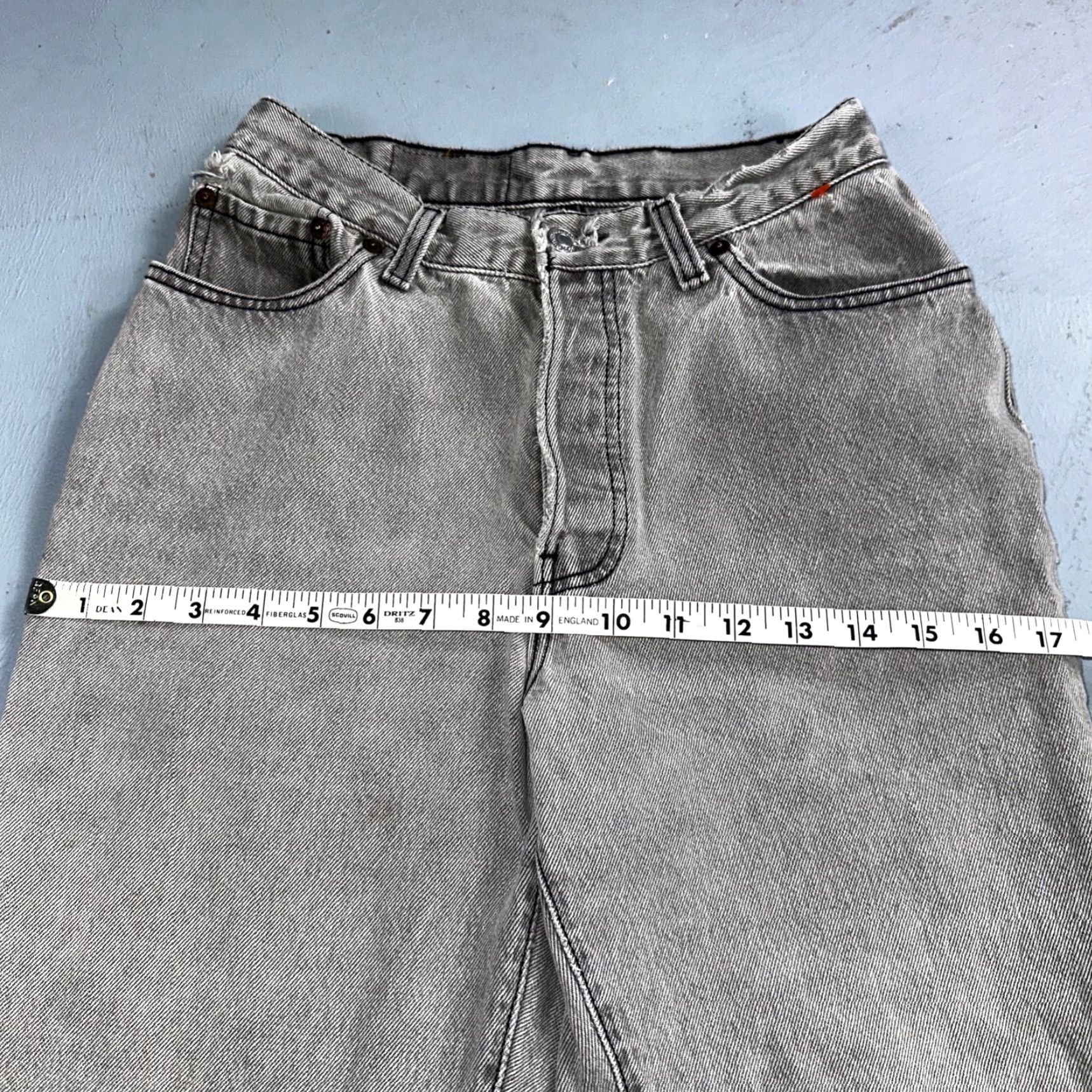 Levi's VINTAGE Levis 501 XX 90s USA Straight Leg Jeans Black Faded Grey Wash 25x30 Size 42" / US 20 - 5 Thumbnail