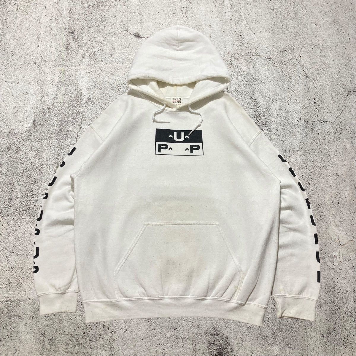 Japanese Brand Vintage Ehon Down Rip Off Sub Pop Nirvana Logo Hoodie White Size US XL / EU 56 / 4 - 9 Thumbnail