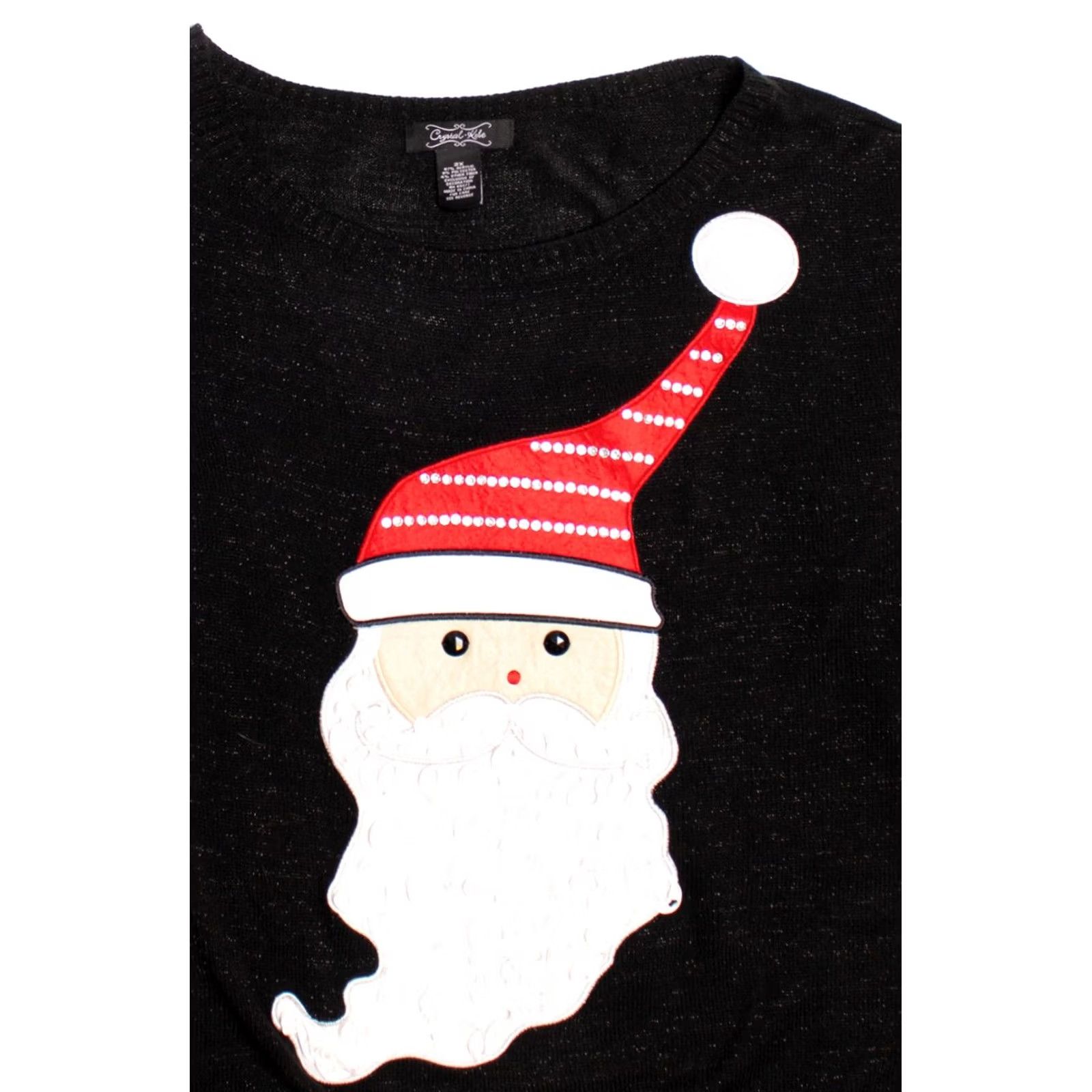 Vintage VINTAGE Crystal Kobe Black Ugly Christmas Pullover XS-XXL Pullover Adult Black Christmas 2010s Size XXL / US 16-18 / IT 52-54 - 2 Thumbnail