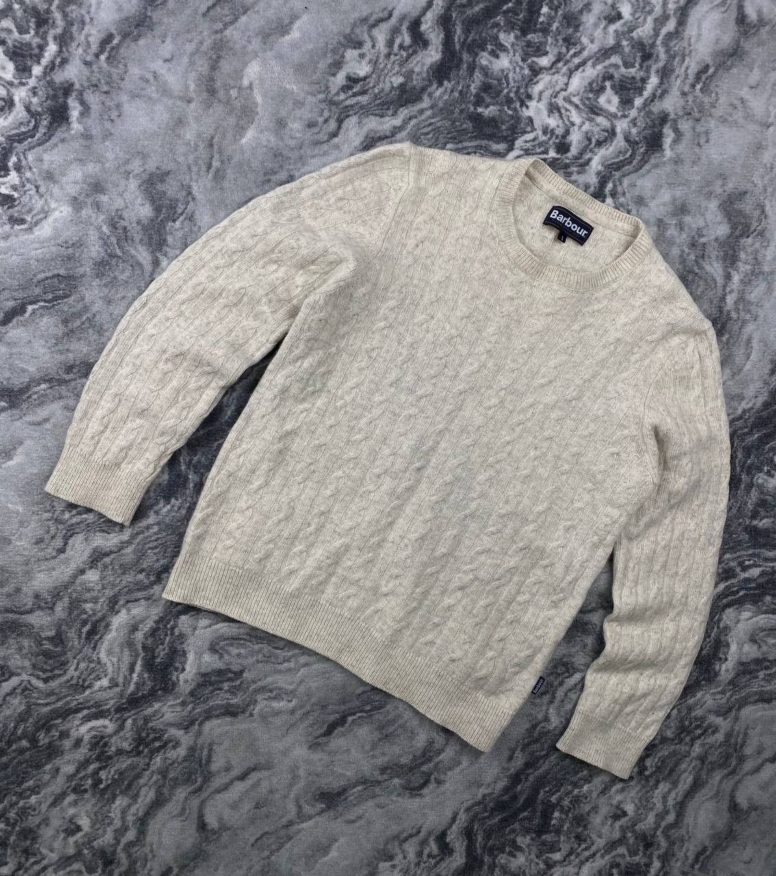 Barbour Vintage Barbour Cable Knit Wool Sweater Men Size S White Size US S / EU 44-46 / 1 - 1 Thumbnail
