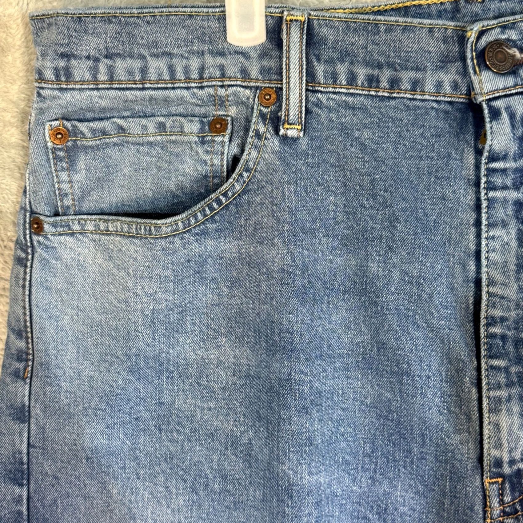 Levi's Levi’s 505 Jeans Mens Regular Straight Mid-Rise 38x34 Blue Denim Stretch Size US 38 / EU 54 - 3 Thumbnail