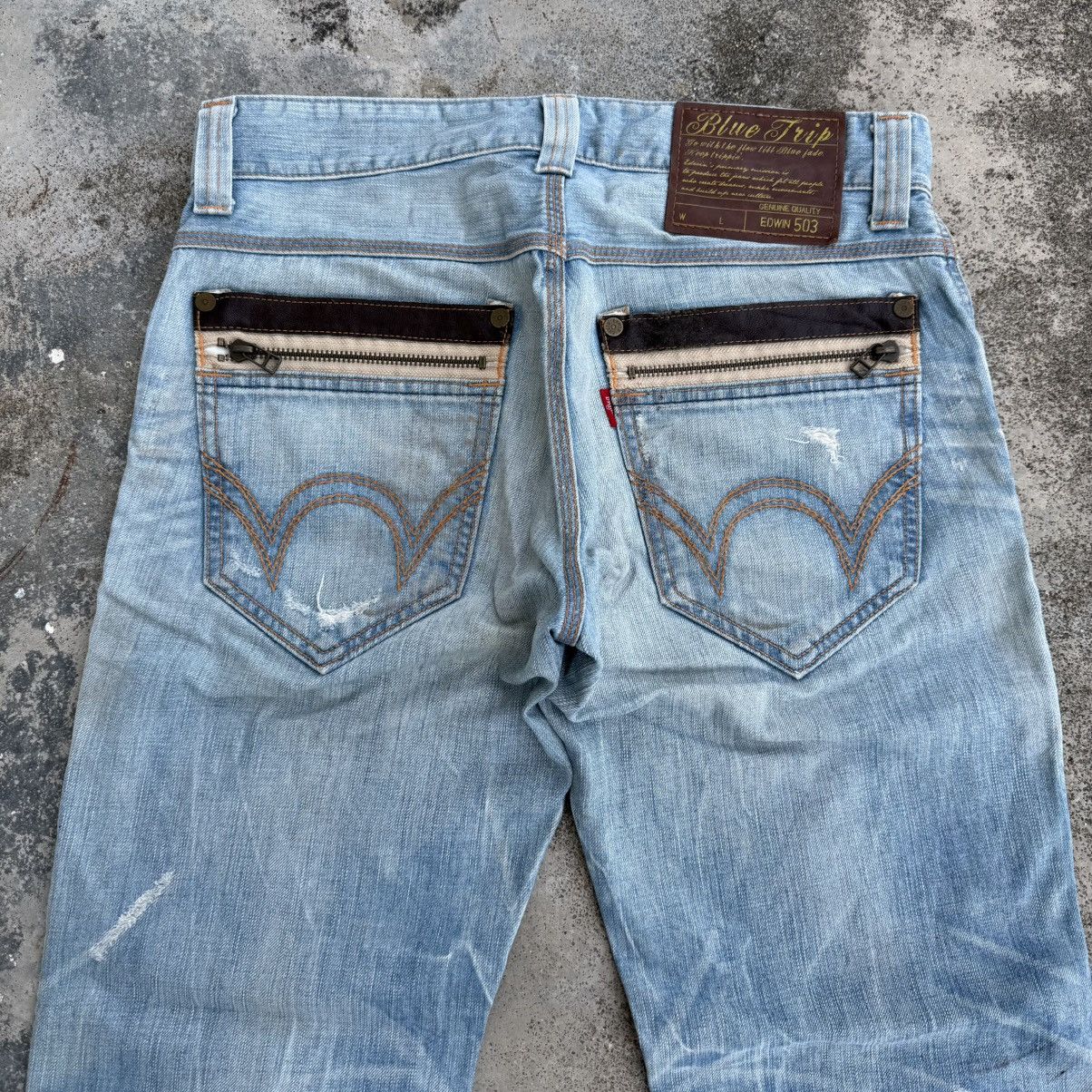 Edwin Vintage Edwin Faded Distressed Denim Jean Pants W36 Size US 34 / EU 50 - 9 Thumbnail