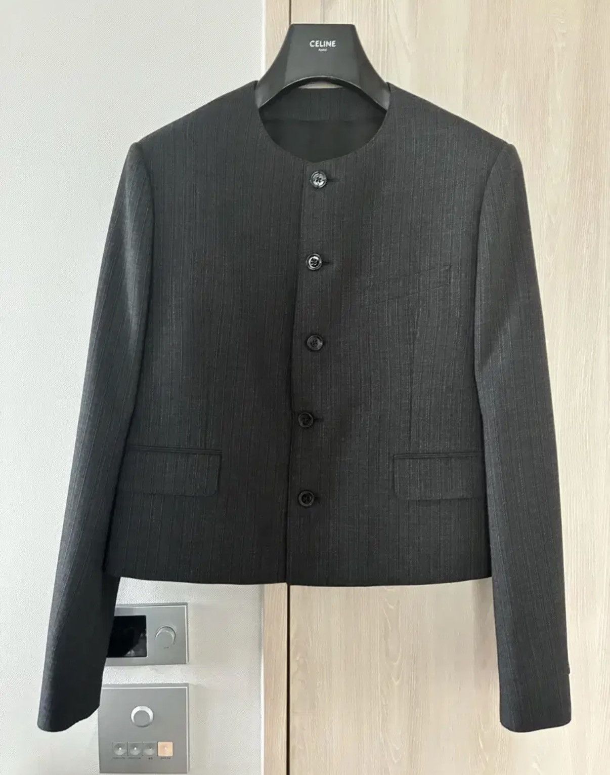 Celine Celine 24FW pinstriped spencer office jacket sz52 Size US L / EU 52-54 / 3 - 3 Thumbnail