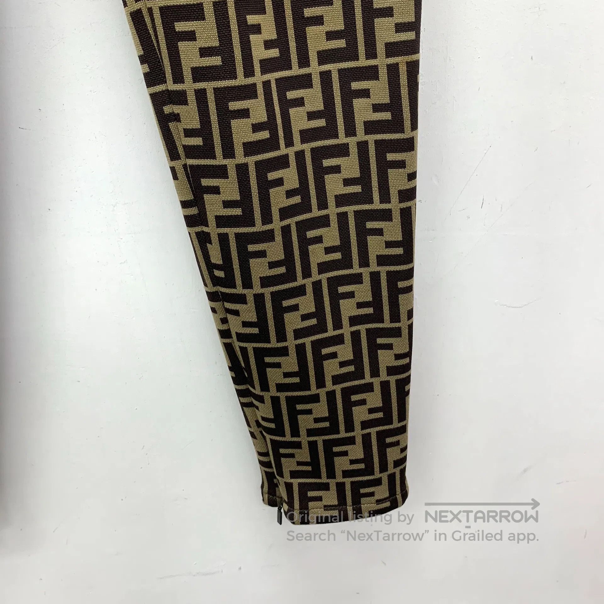 Fendi FENDI Dark Brown Double F Printed Cotton Casual Trousers| Size US 40 / EU 56 - 5 Thumbnail