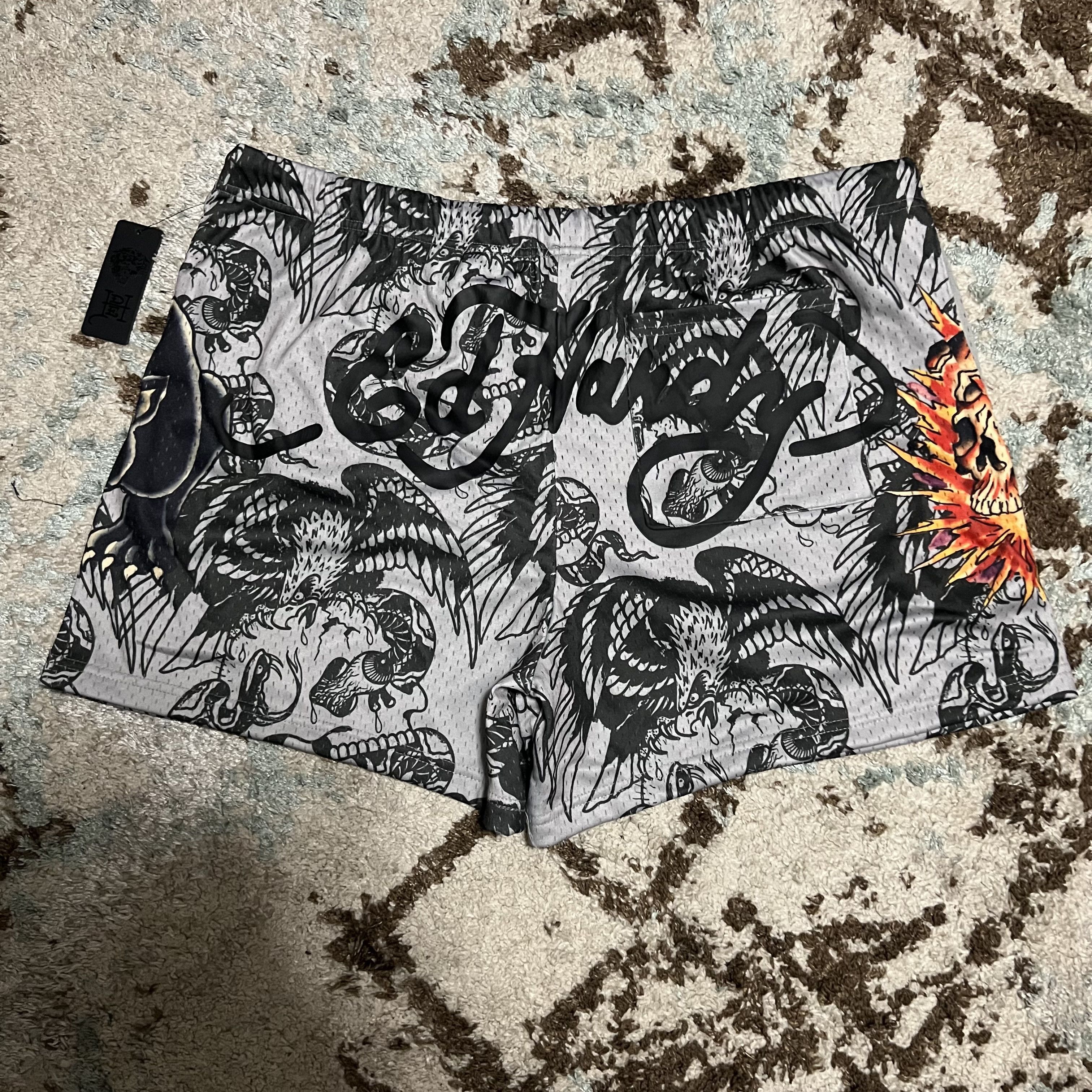 Ed Hardy NWT Don Ed Hardy Exploding Skull Athletic Shorts 2XL Y2K Size US 40 / EU 56 - 2 Thumbnail