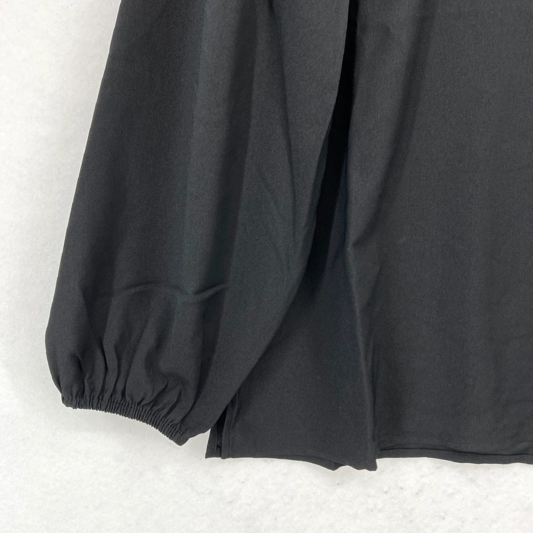 J.Crew J.CREW Puff Sleeve Satin Back Crepe Top Women's MT Tall Black Keyhole Neckline Shirt Size M / US 6-8 / IT 42-44 - 2 Thumbnail