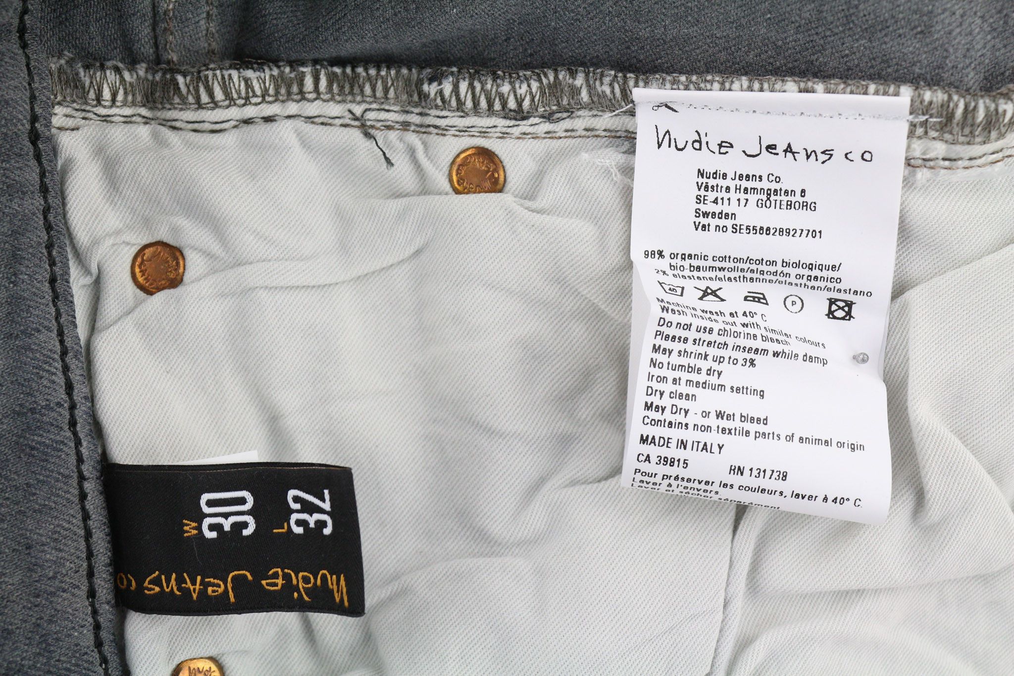 Nudie Jeans TIGHT LONG JOHN W30/L32 Organic Charcoal Jeans 80671 Size US 30 / EU 46 - 6 Thumbnail