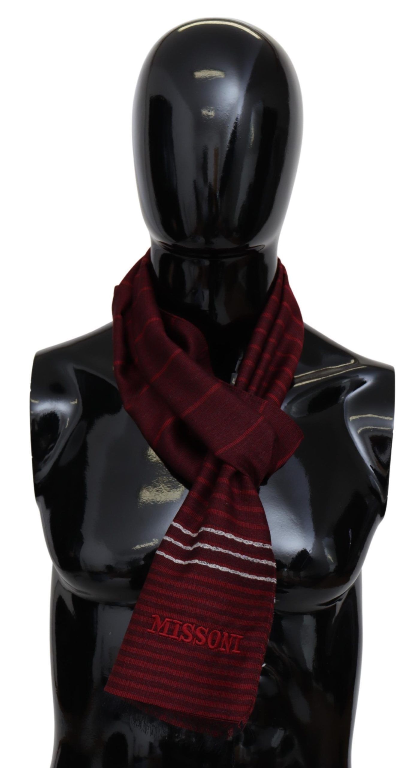 Missoni Elegant Wool Silk Blend Striped Men's Scarf Size ONE SIZE - 1 Thumbnail