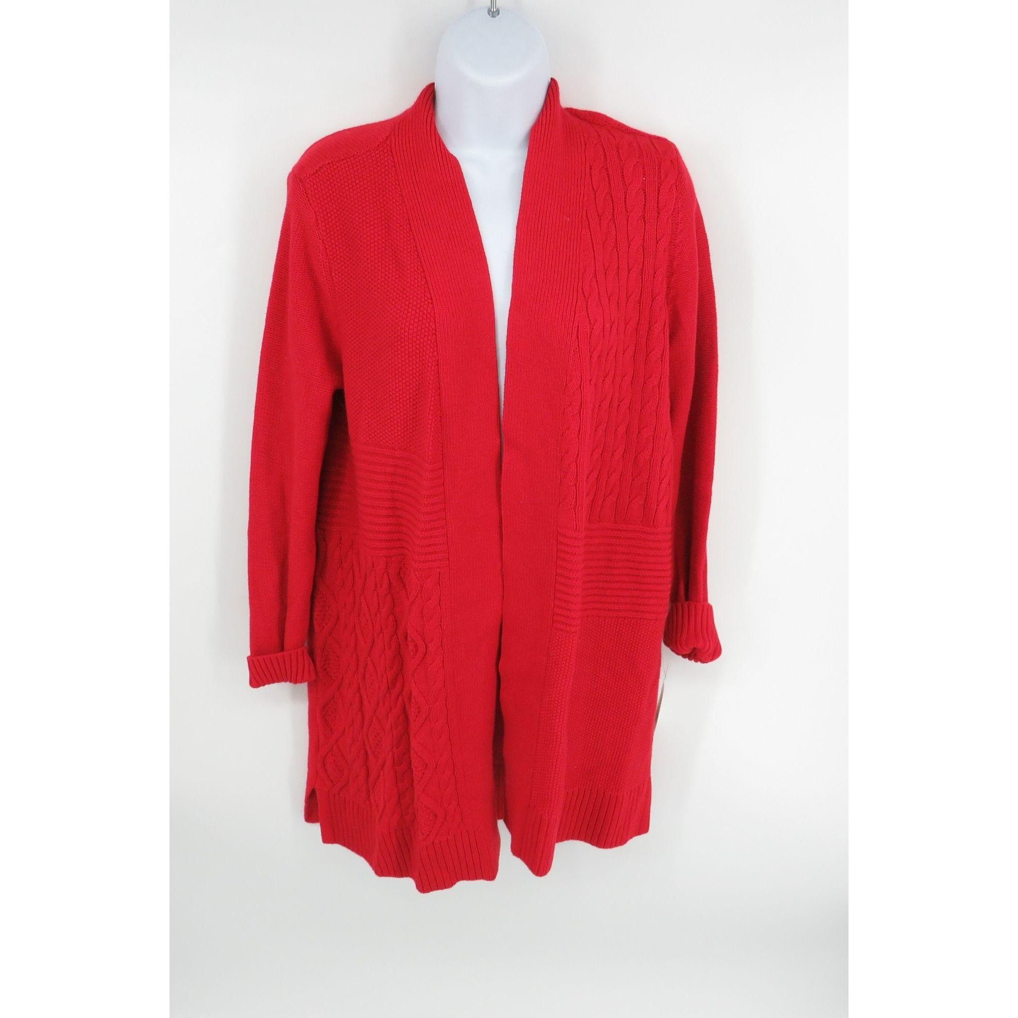 Charter Club Charter Club Womens Open Front Cardigan Sweater Red Cable Kn Size S / US 4 / IT 40 - 1 Thumbnail