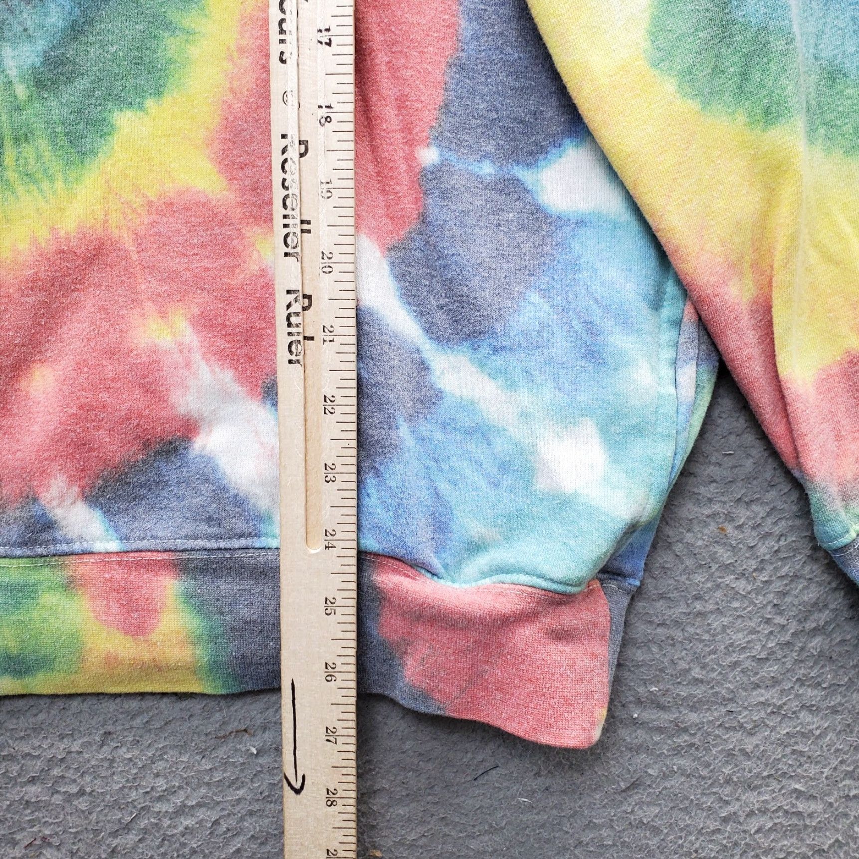 Rainbow Scooby Doo Hoodie Womens Medium Multicolor Tie Dye Fleece Lined Graphic Front Pullover Sweatshirt Size M / US 6-8 / IT 42-44 - 3 Thumbnail