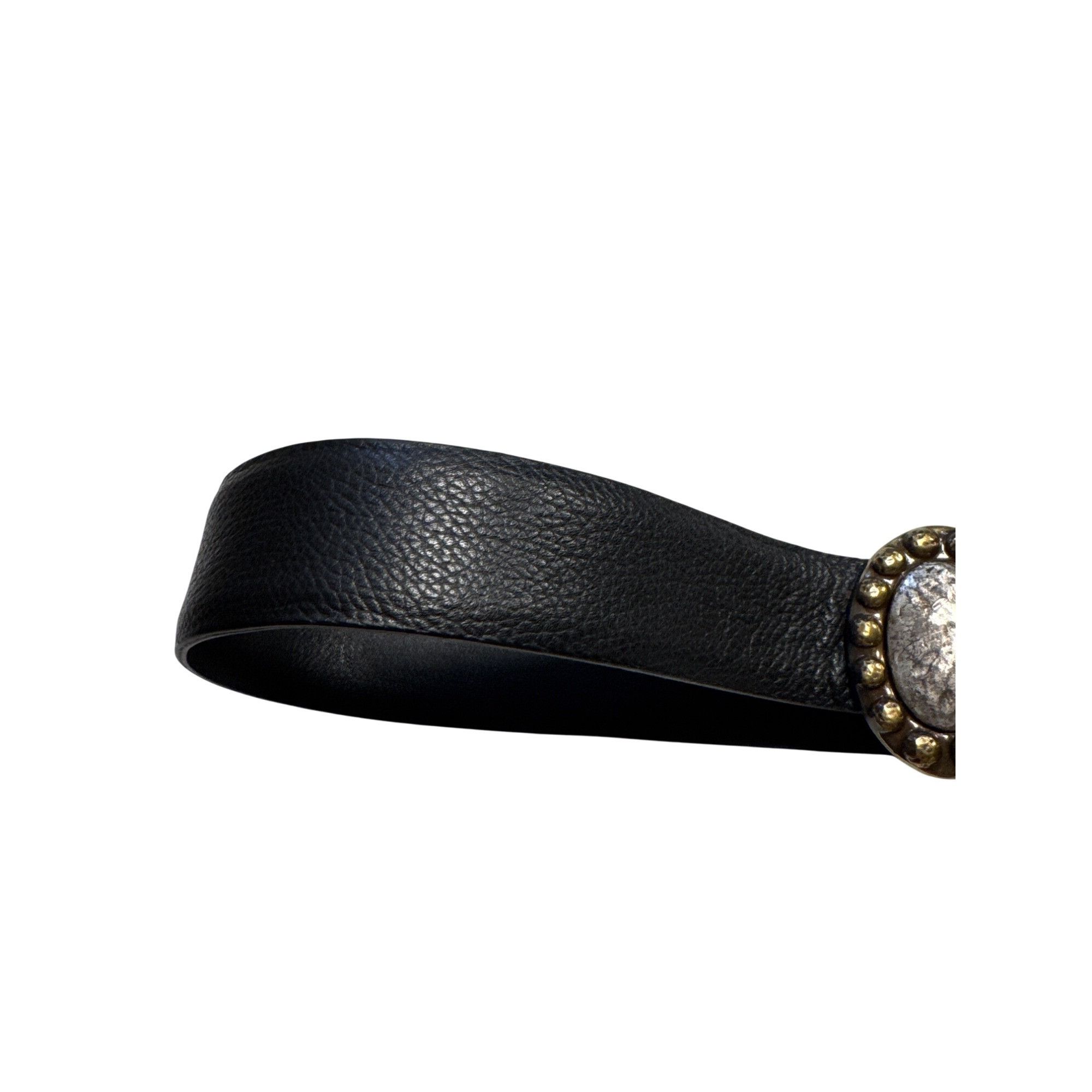 Chicos Chicos Womens Black Leather Belt W/ Two-Tone Decorative Buck Size ONE SIZE - 2 Thumbnail