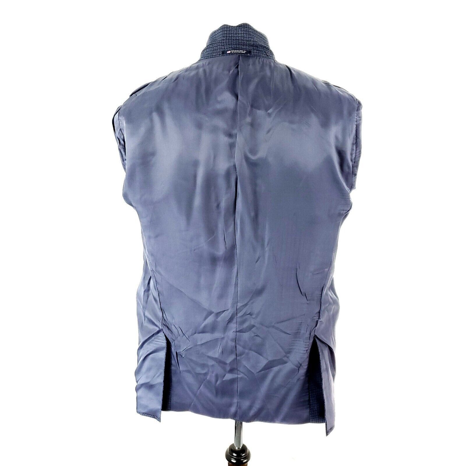 Hart Schaffner Marx Hart Schaffner Marx Wool 2 Button Blazer 40R Blue Check Mini Size 40R - 11 Thumbnail