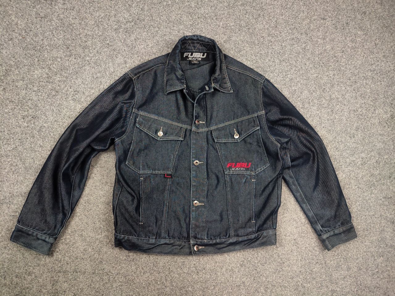 Fubu Vintage Fubu Logo collection Indigo blue denim Jacket Y2K Size US L / EU 52-54 / 3 - 9 Thumbnail
