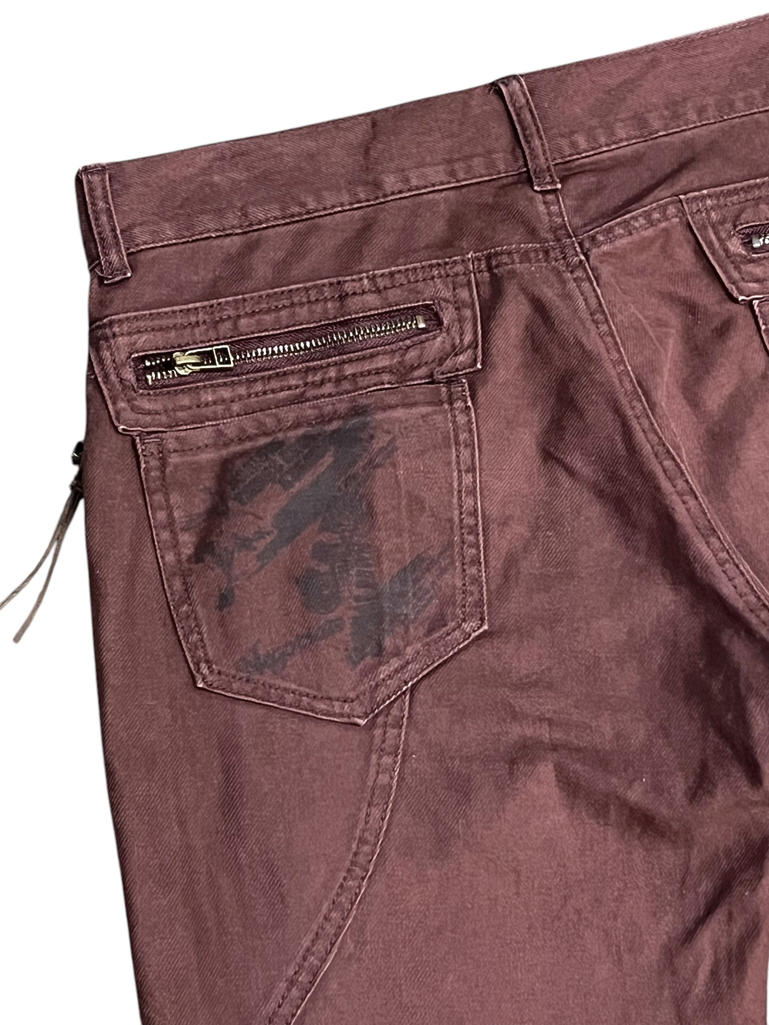 semanticdesign SEMANTIC DESIGN Grunge Smokes Maroon Flare Undercover Style Size US 31 - 6 Thumbnail