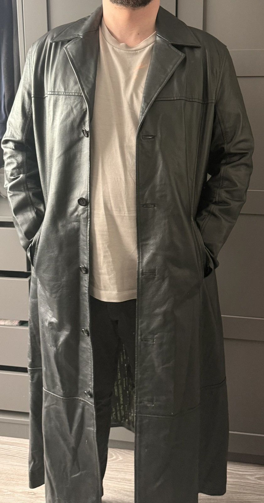 Warner Bros 2003 The Matrix Official Leather Trench Coat Warner Bros XL Size US XL / EU 56 / 4 - 12 Thumbnail