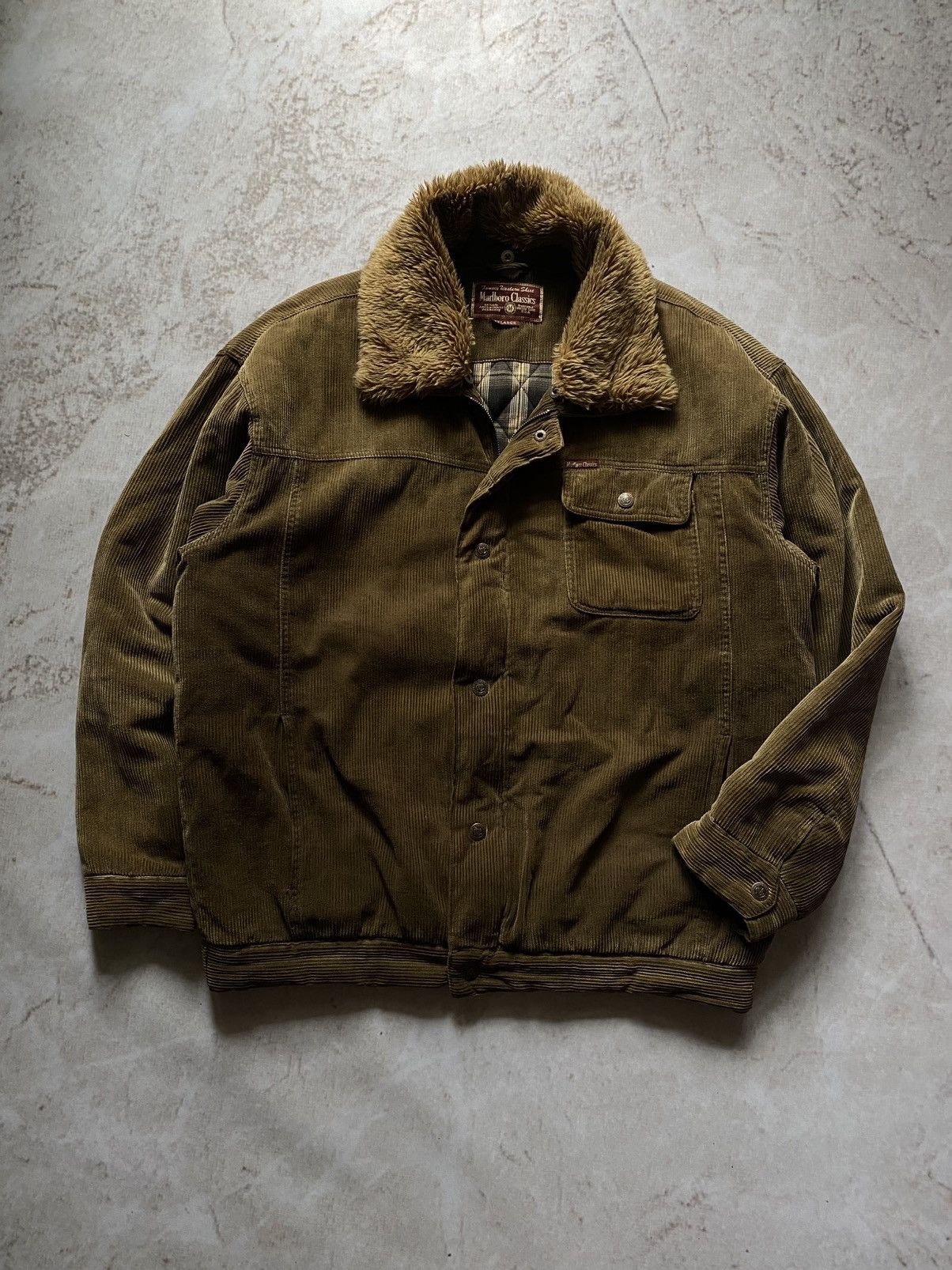 Vintage Marlboro Classics 90s Corduroy Trucker Work Jacket