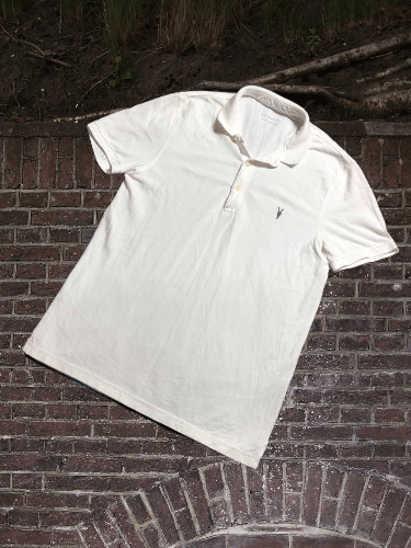Allsaints AllSaints White Short Sleeve Cotton Men’s Polo Size US M / EU 48-50 / 2 - 1 Thumbnail