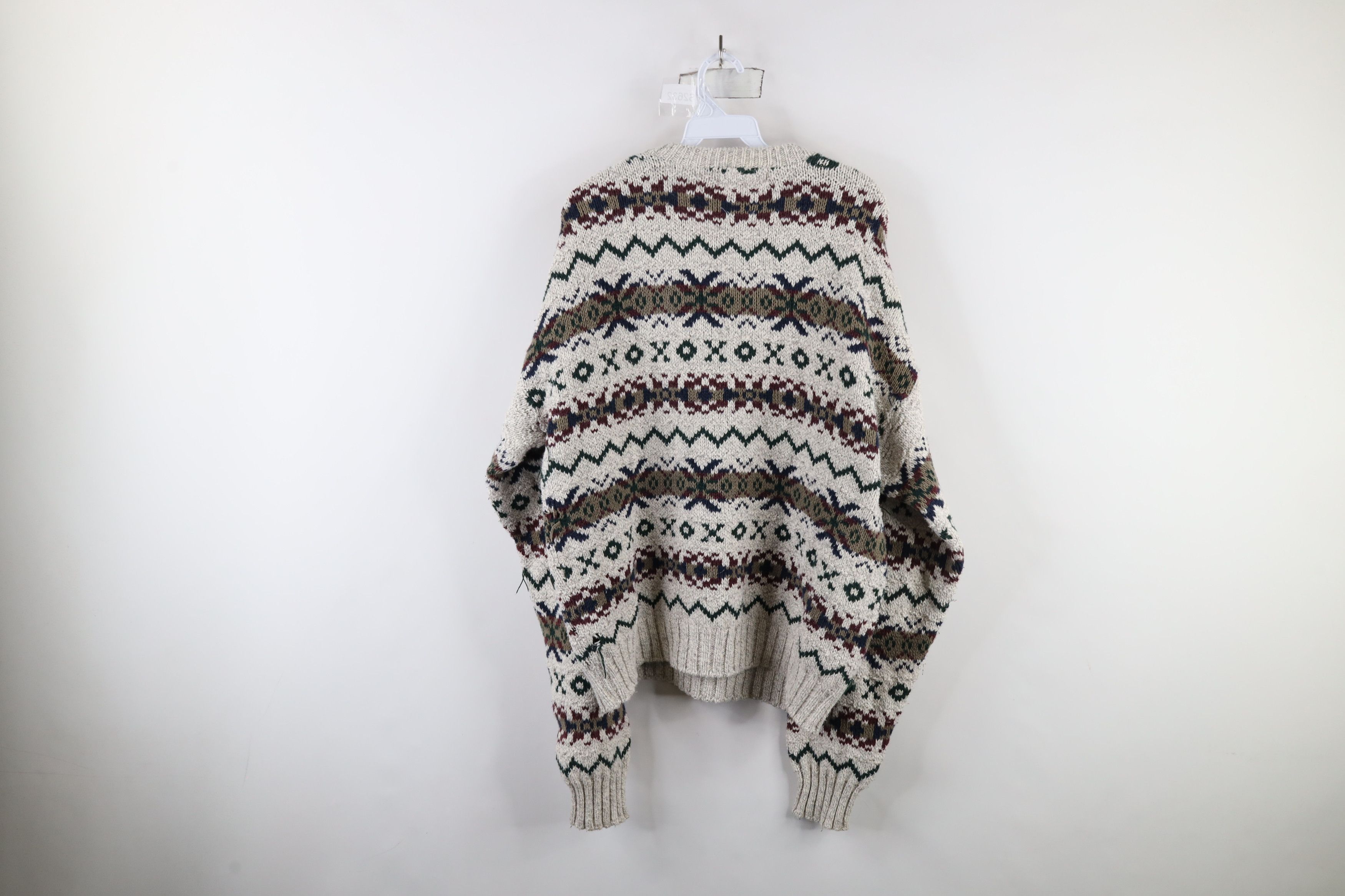 Vintage Vintage 90s Streetwear Heavy Fair Isle Knit Dad Sweater USA Size US XL / EU 56 / 4 - 8 Thumbnail