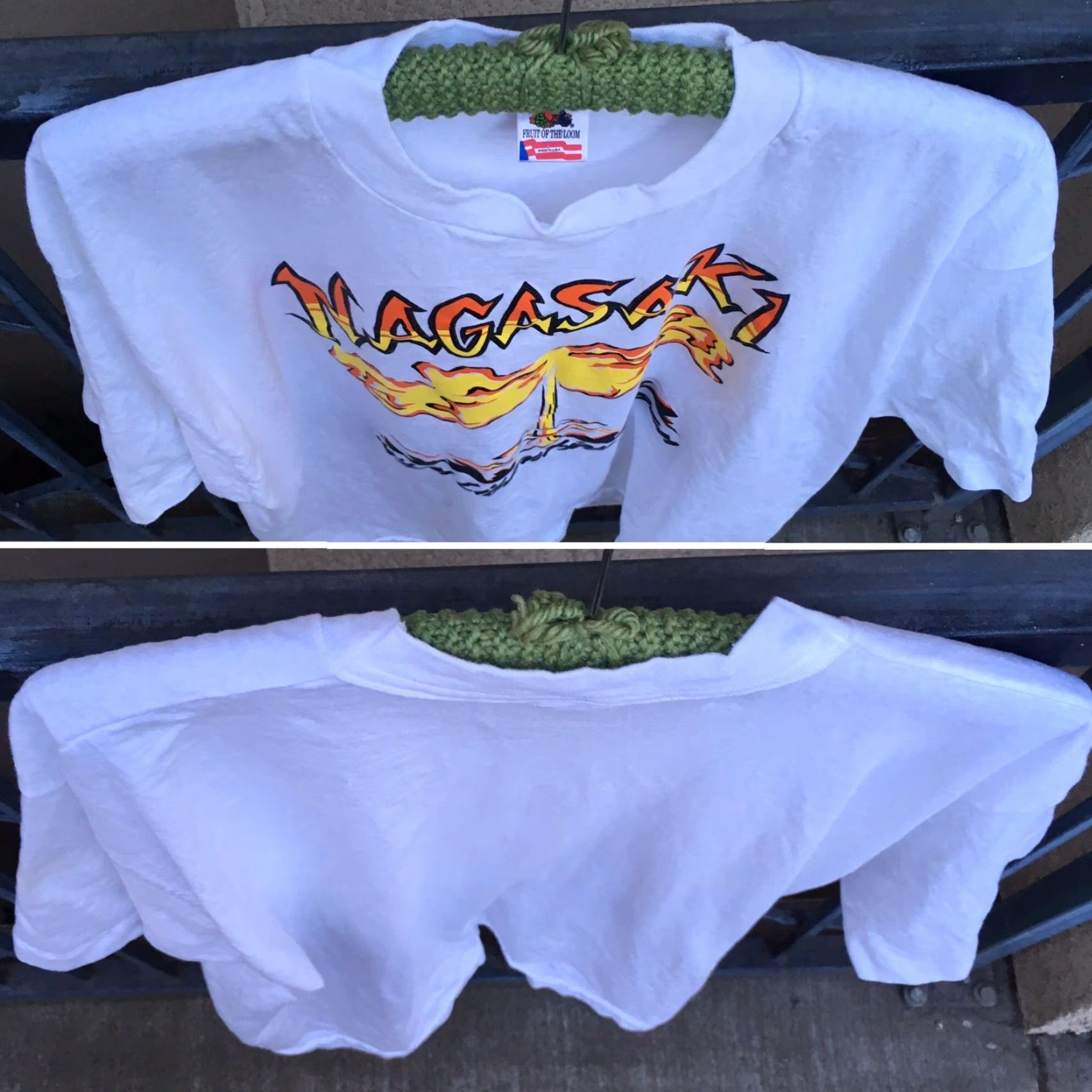 Fruit Of The Loom VINTAGE Nagasaki When Liberation Began T Shirt XXL White Graphic Tee 100% Cotton Fruit of the Loom Short Sleeve Mens Womens? Size US XXL / EU 58 / 5 - 6 Thumbnail