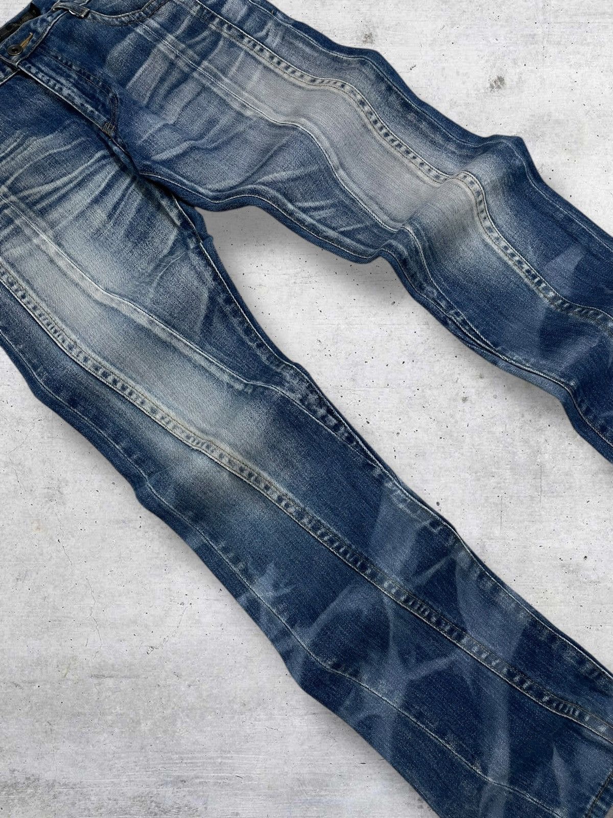 Schlussel VINTAGE SCHLUSSEL 1990S JAPAN DESIGNER ARTWORK LAYERED DENIM Size US 31 - 5 Thumbnail