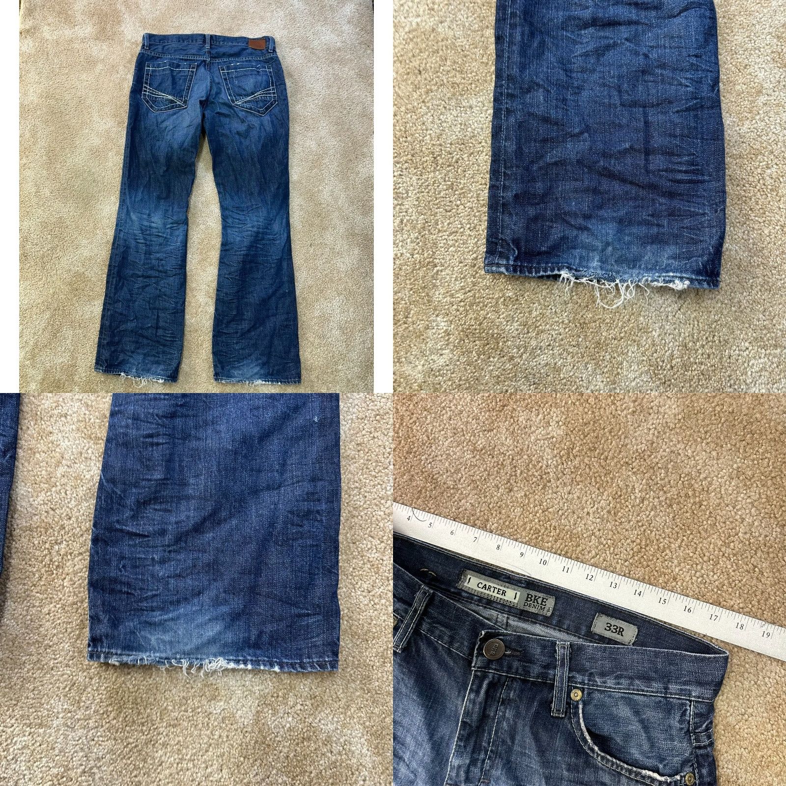 Vintage BKE Buckle Jeans Men’s 33x33 Blue Denim Bootcut Stretch Regular 5-Pocket Belt Loops Logo Embroidered Mid Rise Vintage No N/A Size US 33 - 8 Thumbnail