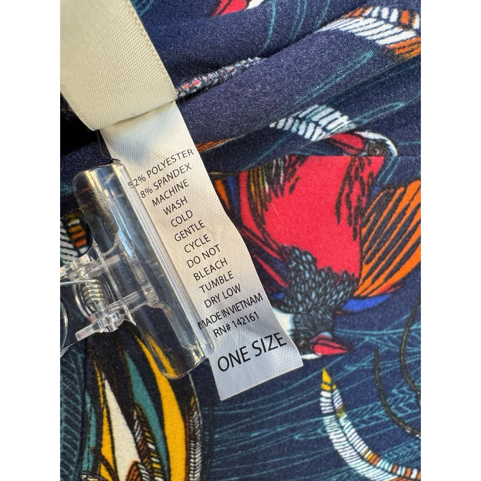 Other LuLaRoe Leggings OS One Size Blue Birds Feathers USED Size 29" - 8 Thumbnail