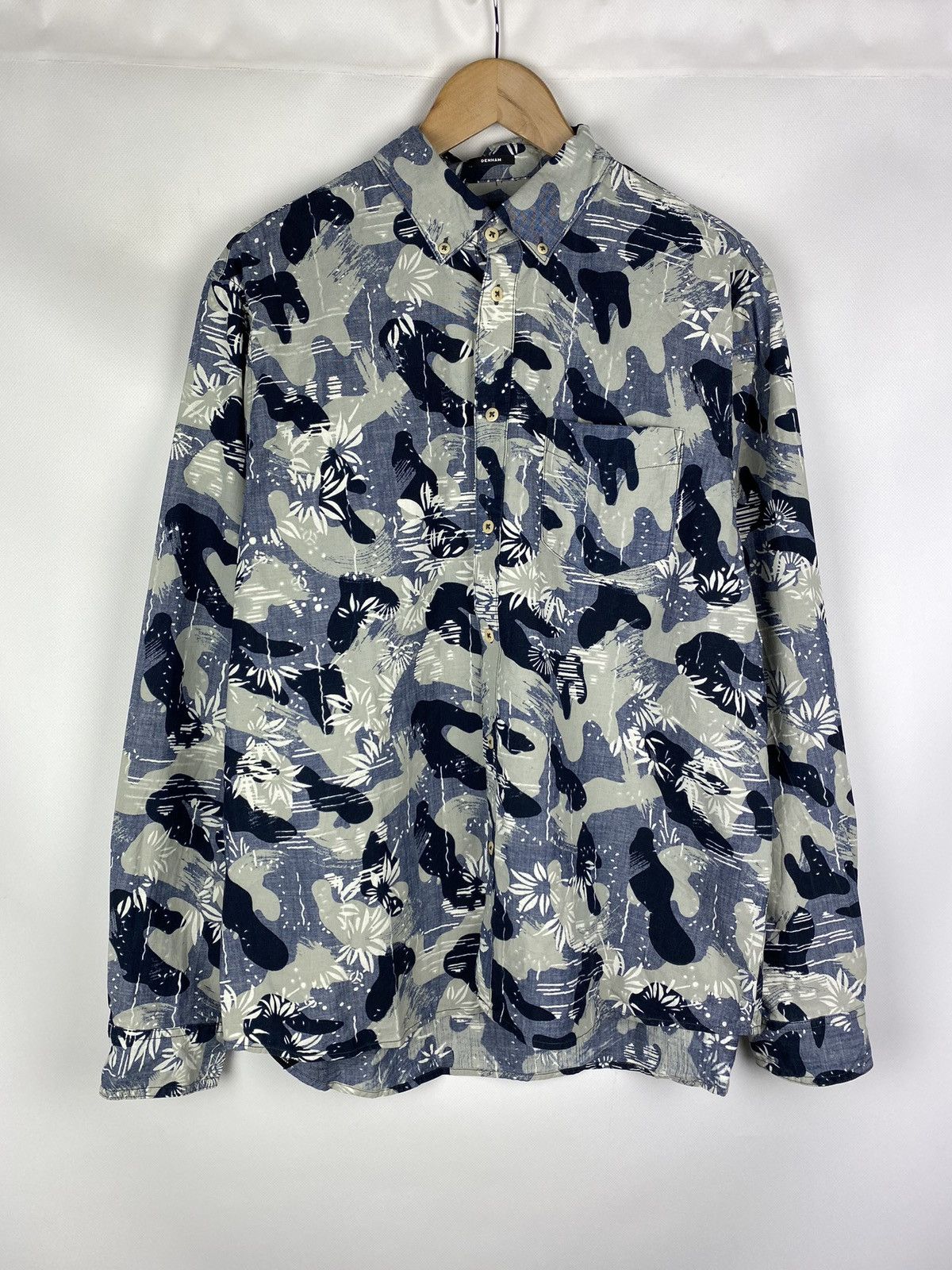 DENHAM Denham men’s long sleeve patterned button up shirt Size US XL / EU 56 / 4 - 1 Thumbnail