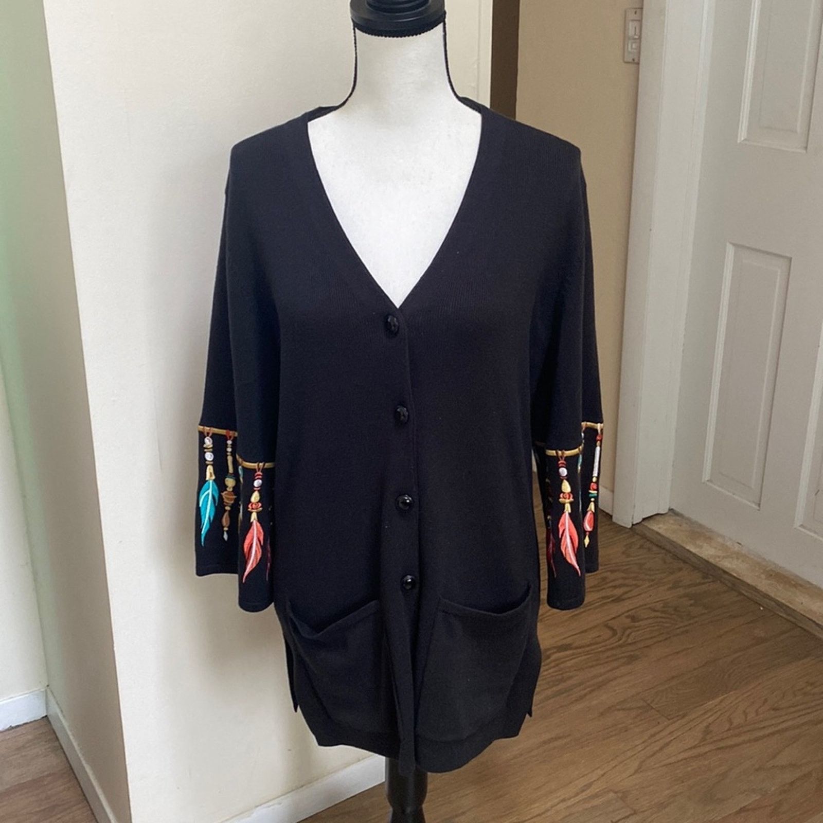 Other Bob Mackie Wearable Art Cardigan with Embroidery Size S / US 4 / IT 40 - 1 Thumbnail