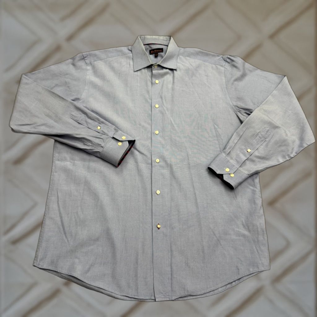 Ben Sherman Ben Sherman Dress Shirt Mens 16.5 34/35 Blue Cotton Button Down Classic Workwear Size 42R - 1 Thumbnail