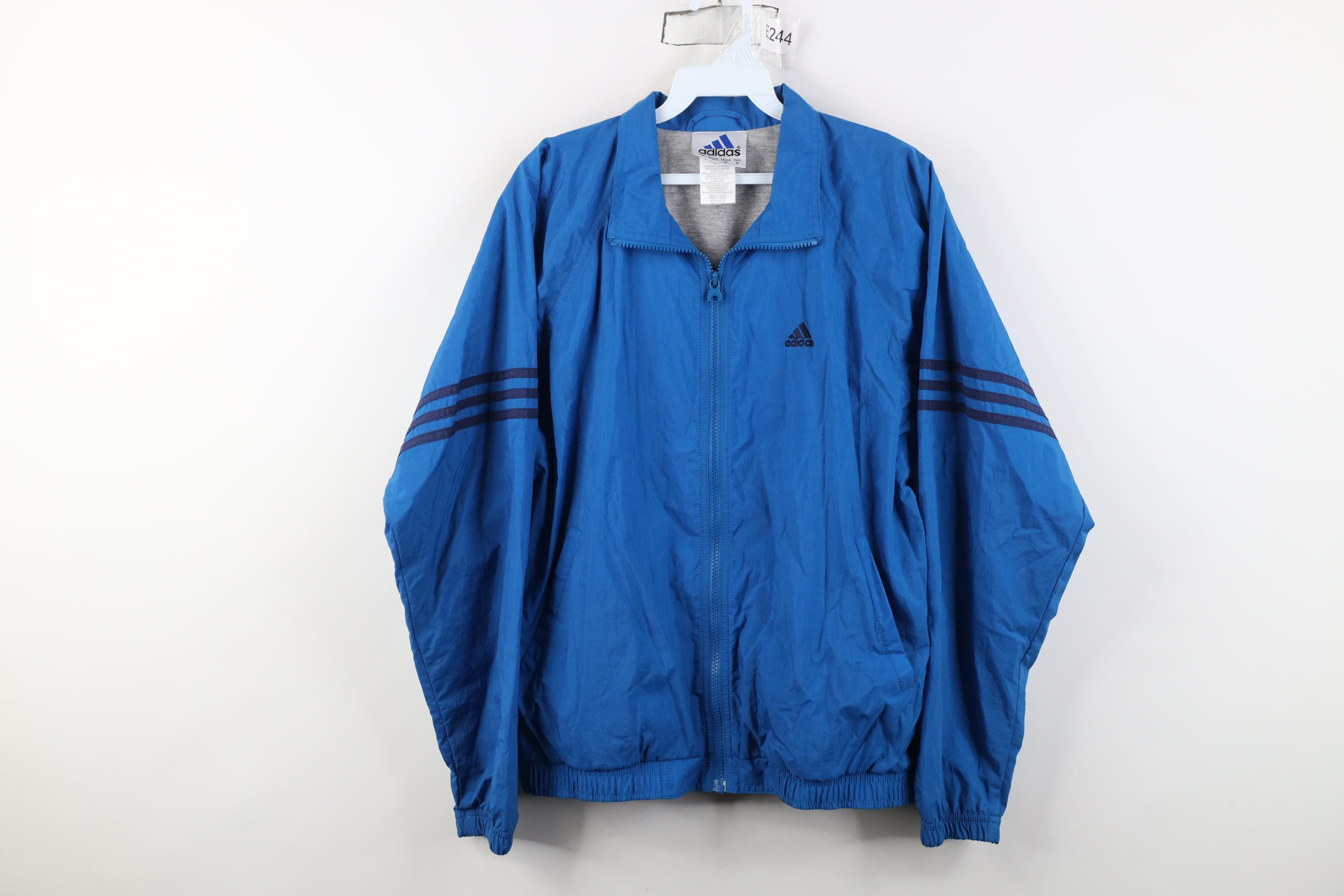 Adidas Vintage 90s Adidas Striped Lined Windbreaker Bomber Jacket Size US M / EU 48-50 / 2 - 1 Thumbnail