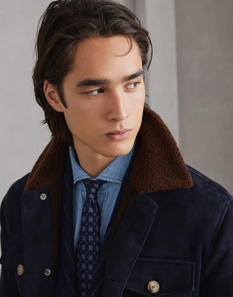 Brunello Cucinelli o1w1db10825 Fur Jacket in Blue Size US S / EU 44-46 / 1 - 2 Thumbnail