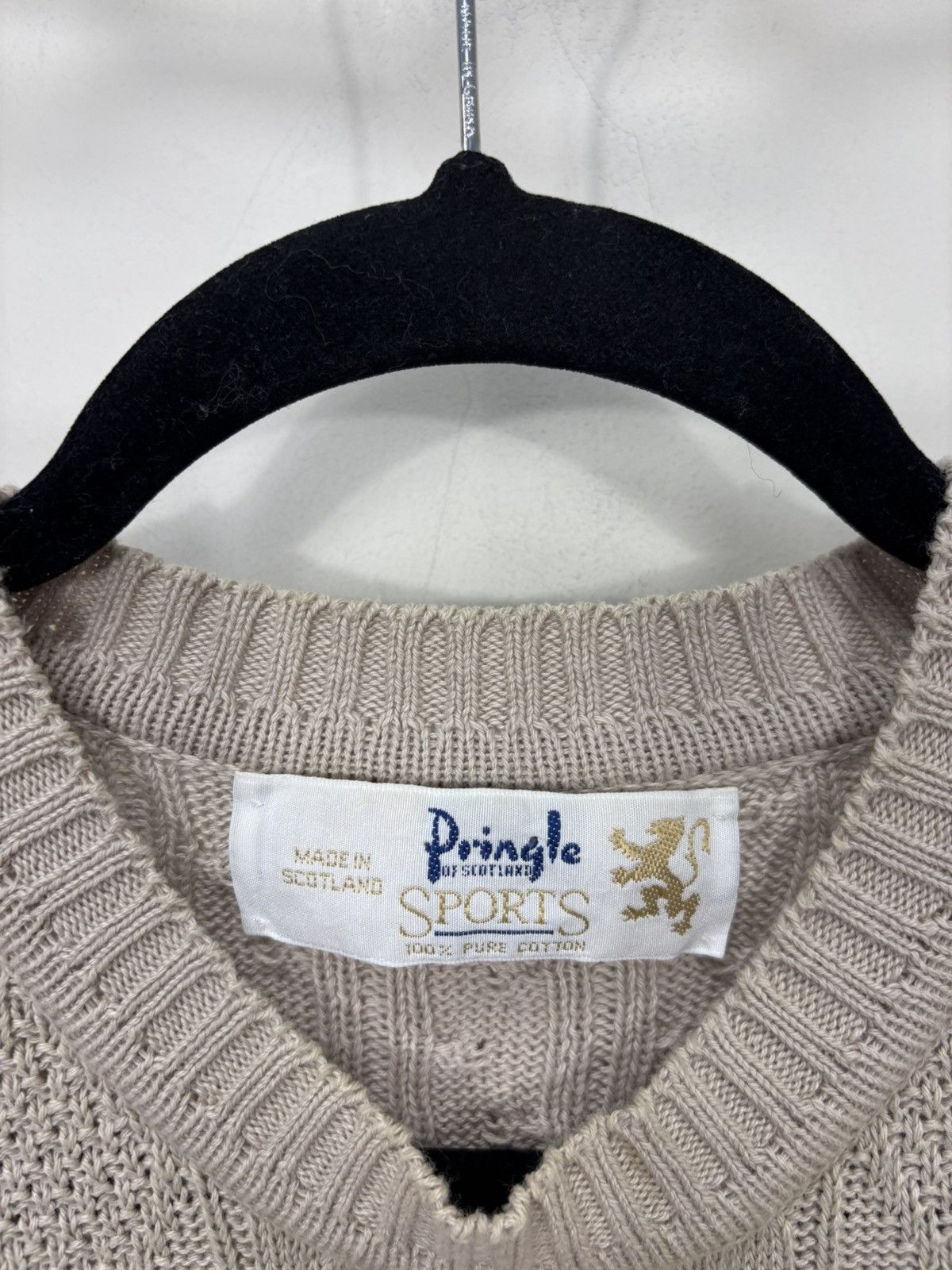Pringle Of Scotland Vintage Pringle Of Scotland Beige Cable Knit Cotton Sweater Size US M / EU 48-50 / 2 - 10 Thumbnail
