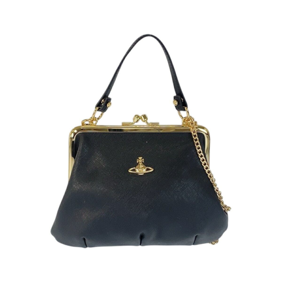 Vivienne Westwood Vivienne Westwood Granny Frame Purse Leather 2Way Bag Leather Shoulder Bag Duty Free For Usa in Black, Women's