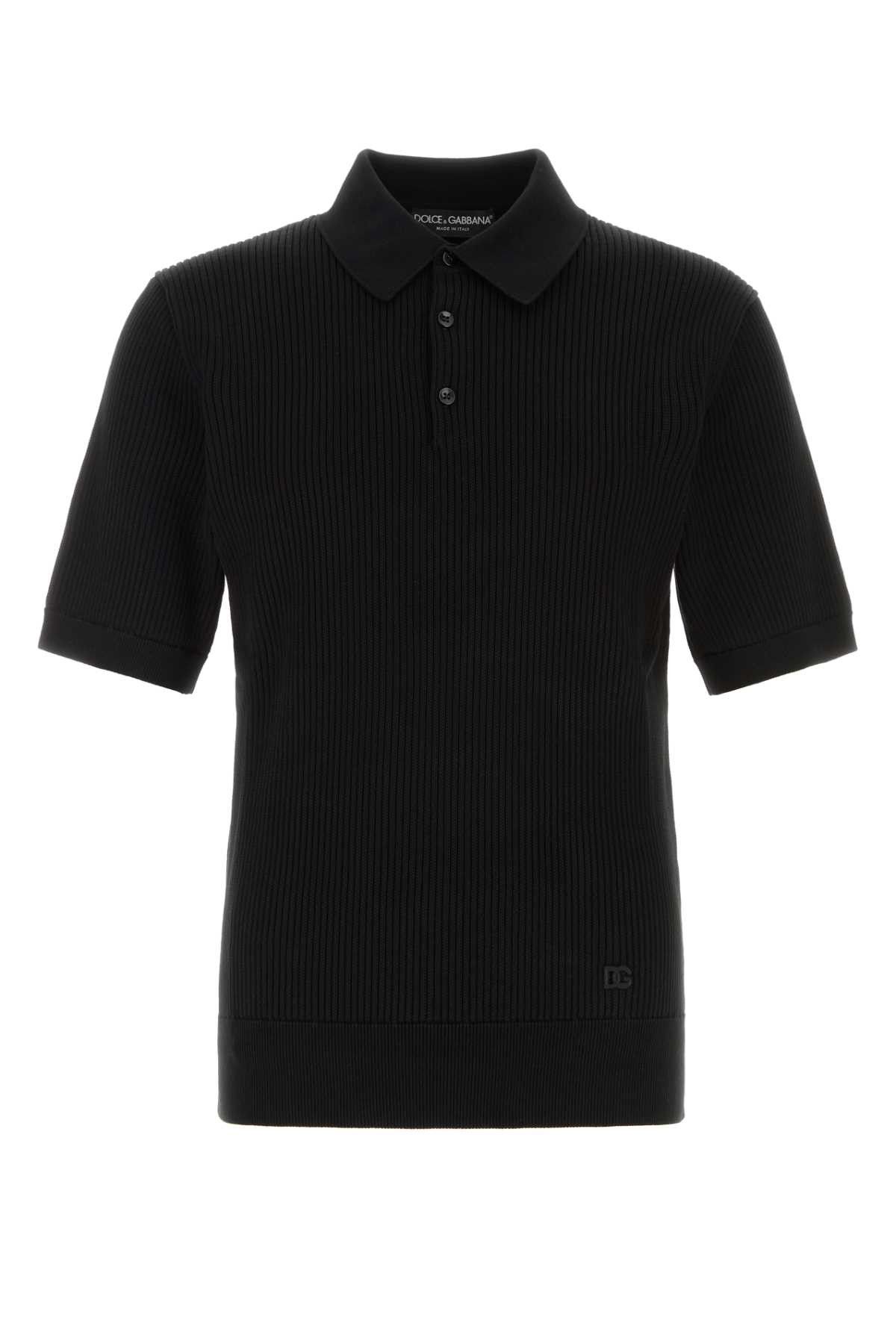 Dolce & Gabbana Black Cotton Polo Shirt Size US L / EU 52-54 / 3 - 1 Thumbnail
