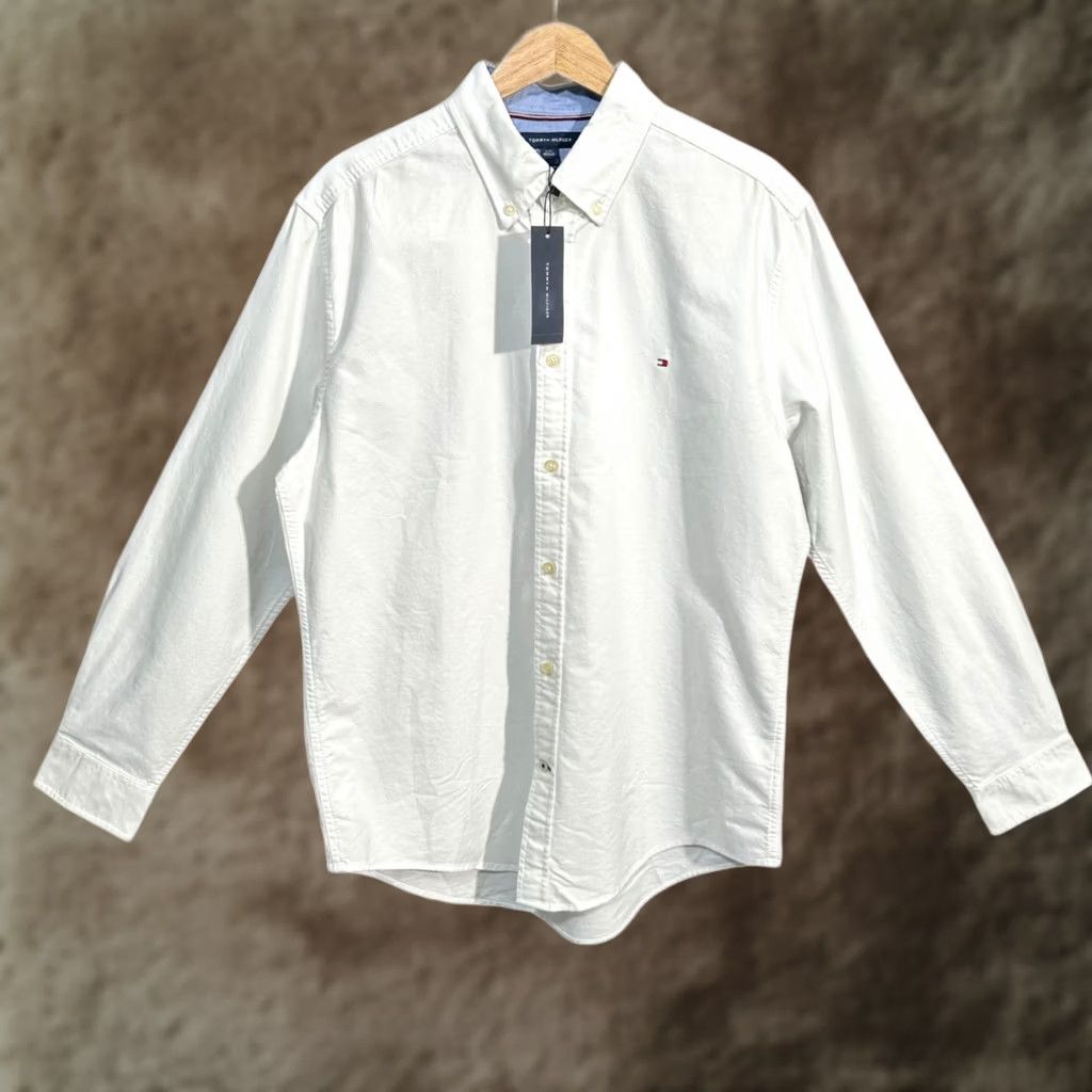 Tommy Hilfiger Tommy Hilfiger Shirt Oxford Button-Down Long Sleeve Size L White Cotton Oxford Shirt Mens Regular Shirt Size US L / EU 52-54 / 3 - 1 Thumbnail