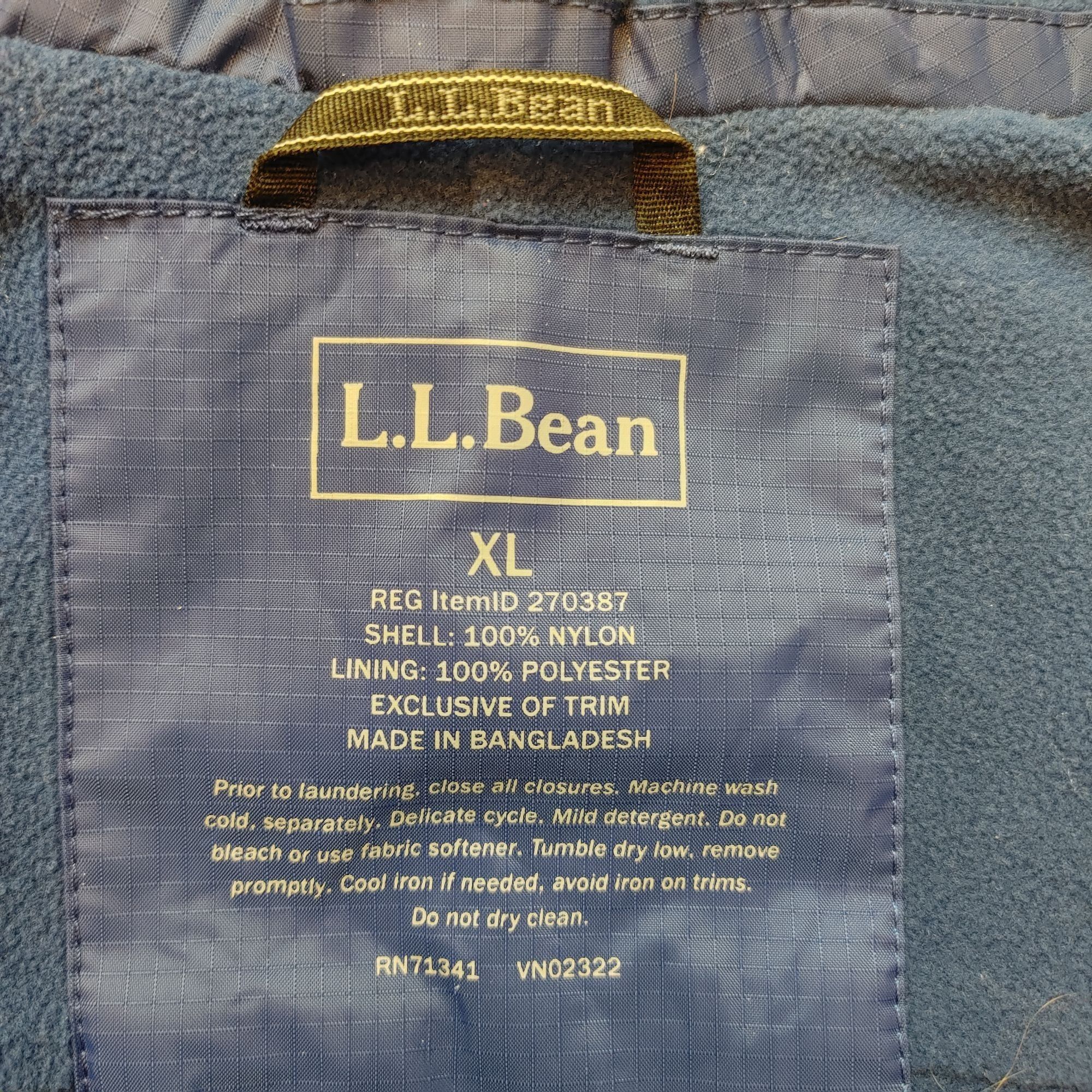 Other LL BEAN Womens XL Blue Hooded Nylon Jacket Button Zip Windst Size XL / US 12-14 / IT 48-50 - 3 Thumbnail