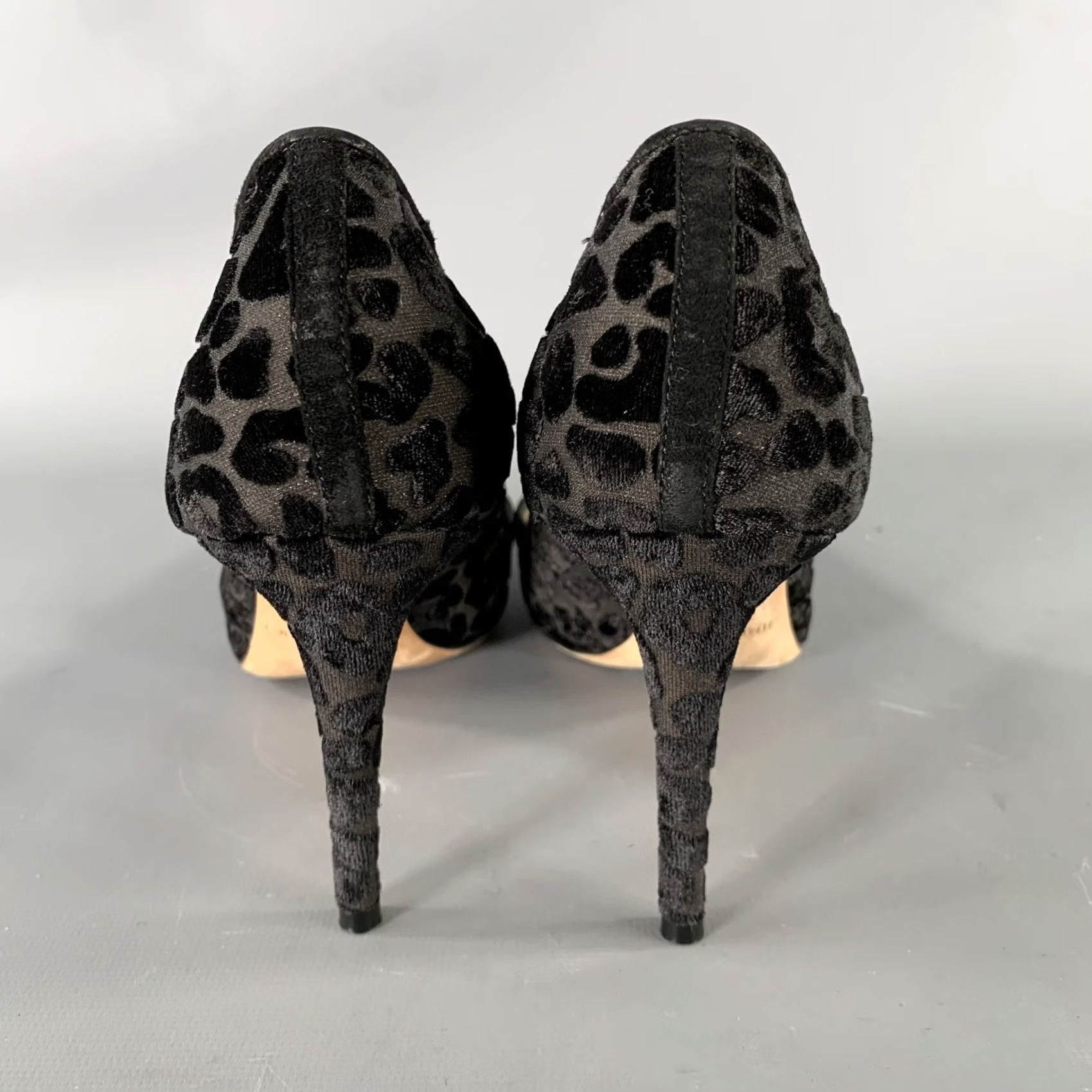 Jimmy Choo JIMMY CHOO Pumps Size 9 Black Devore Leopard Round Toe Size US 9 / IT 39 - 3 Thumbnail