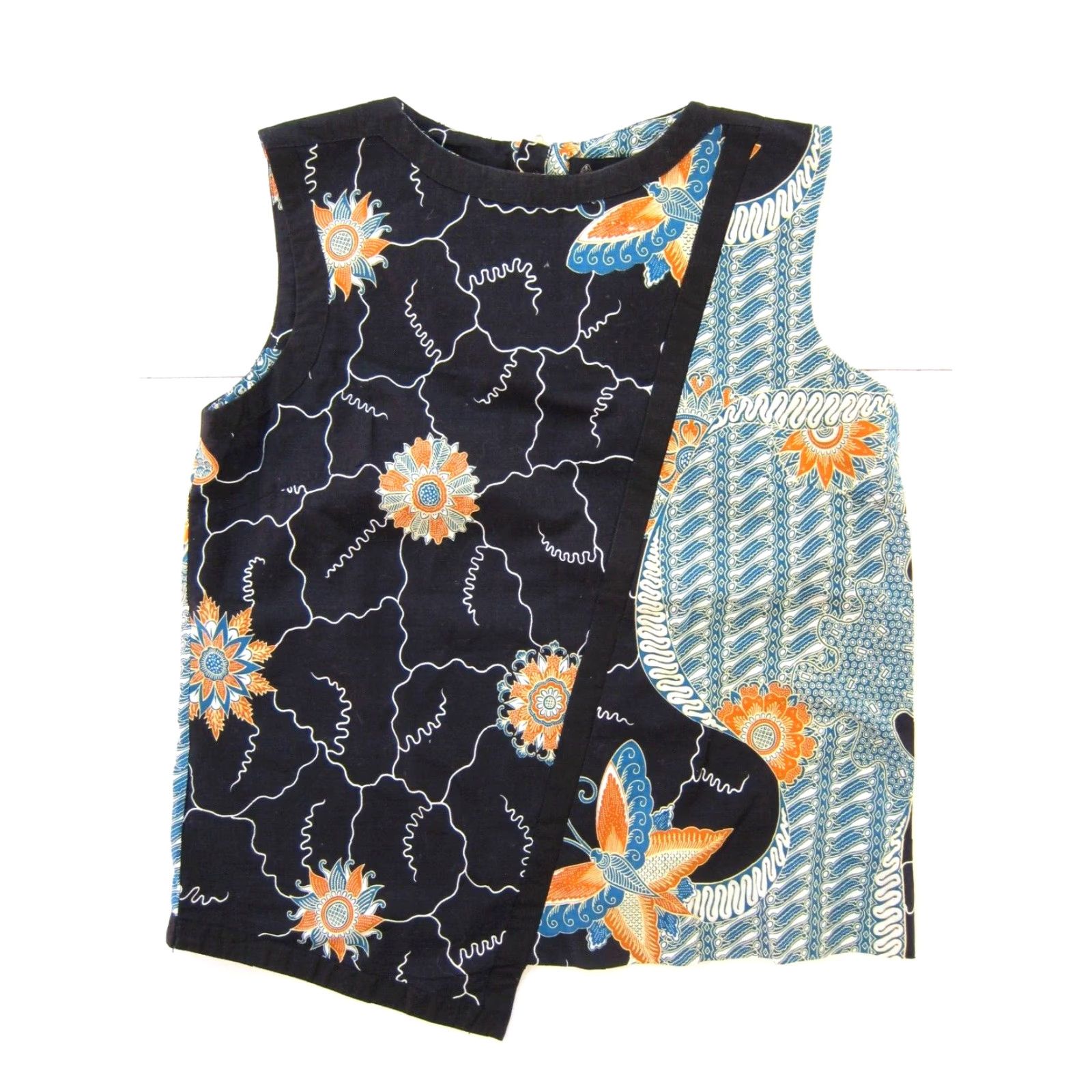 Vintage Kasigit Collection Blouse Women Large Sleeveless Black Size L 100% Cotton Tunic Size L / US 10 / IT 46 - 2 Thumbnail