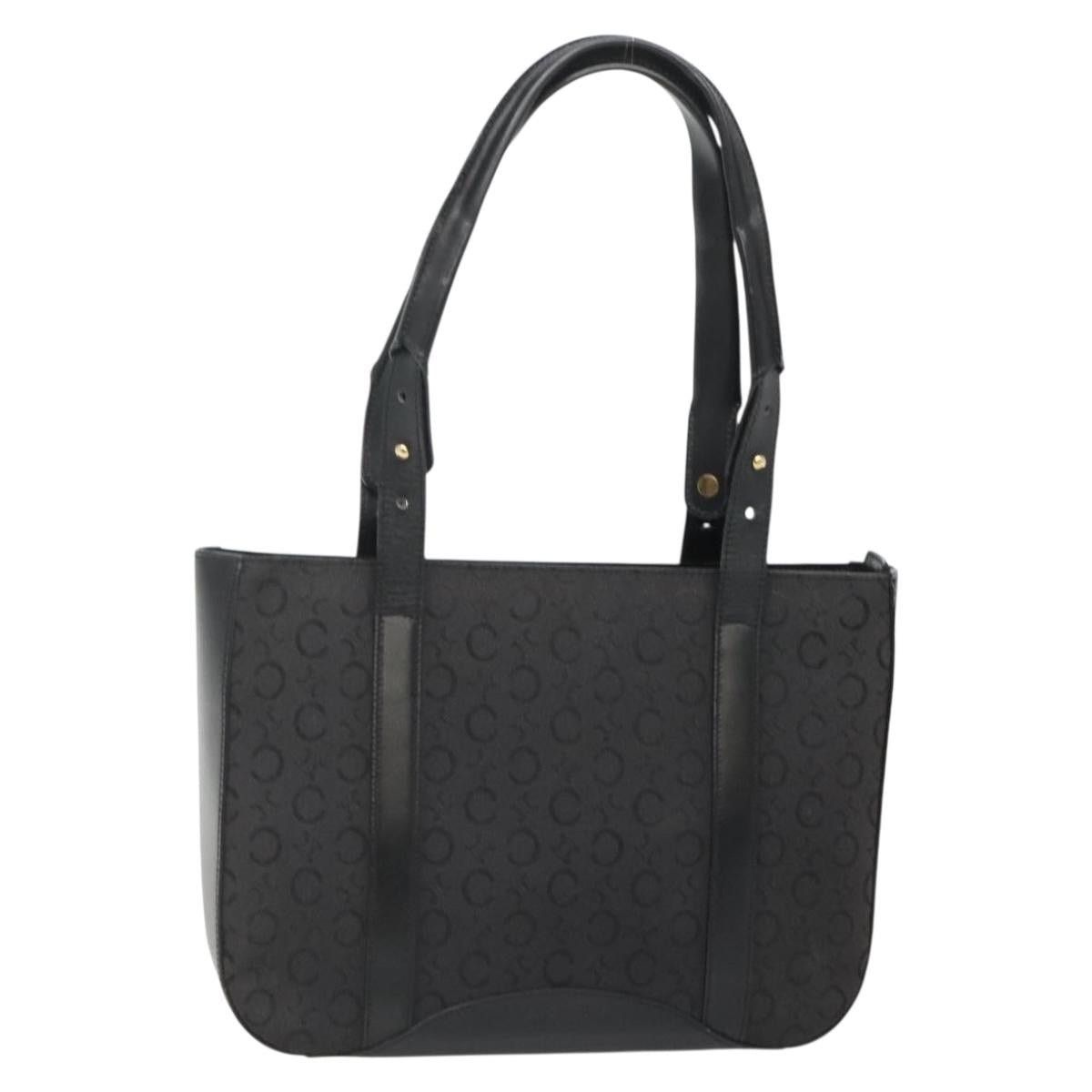 Celine CELINE C Macadam Canvas Tote Bag Black Gold Size ONE SIZE - 1 Thumbnail