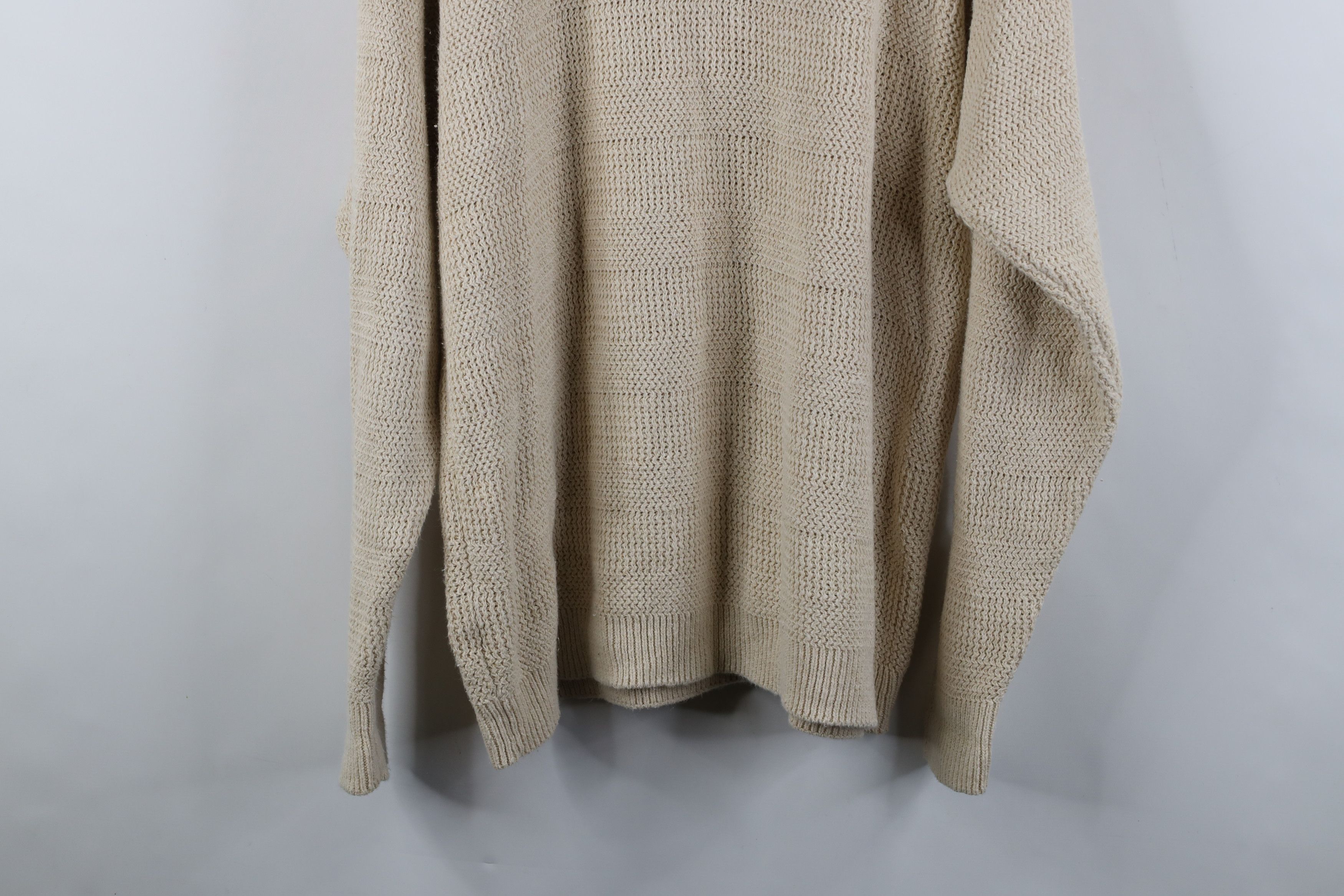 Vintage Vintage 90s Streetwear Chunky Ribbed Knit Sweater Beige Size US XL / EU 56 / 4 - 11 Thumbnail