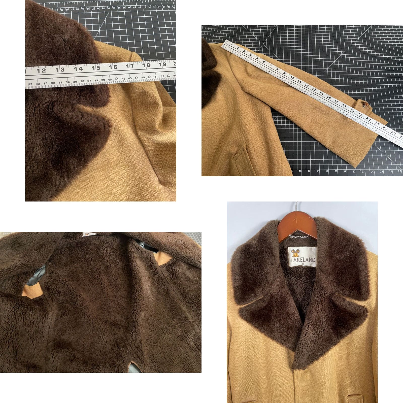 Marlboro VINTAGE Lakeland Coat Men 38 Light Brown Faux Fur Lined Rancher 70s 80s Retro Western Parka Mens Size US XXS / EU 40 - 8 Thumbnail