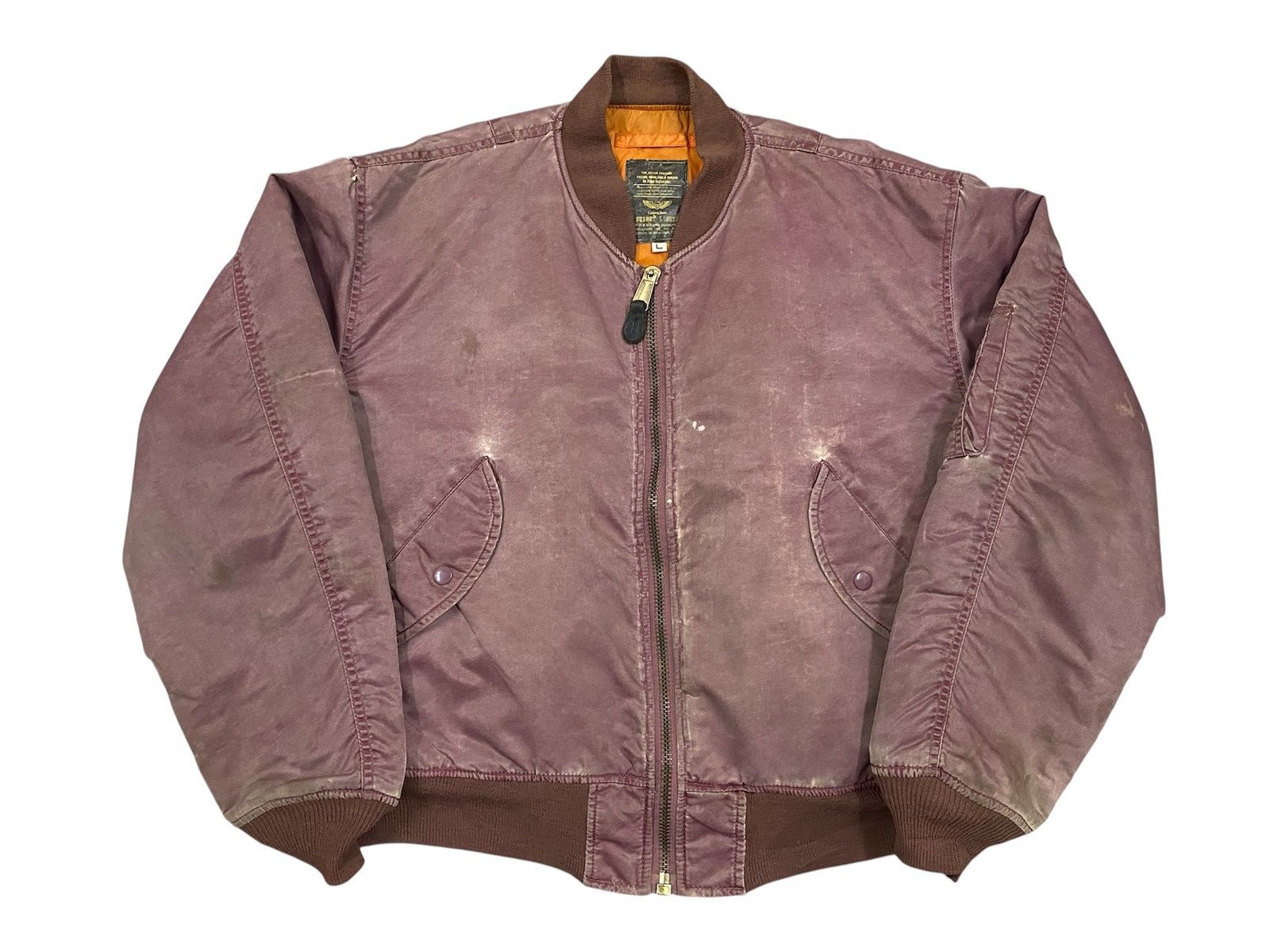 Vintage Vintage Bomber Burgundy Faded Distressed Size US L / EU 52-54 / 3 - 2 Thumbnail
