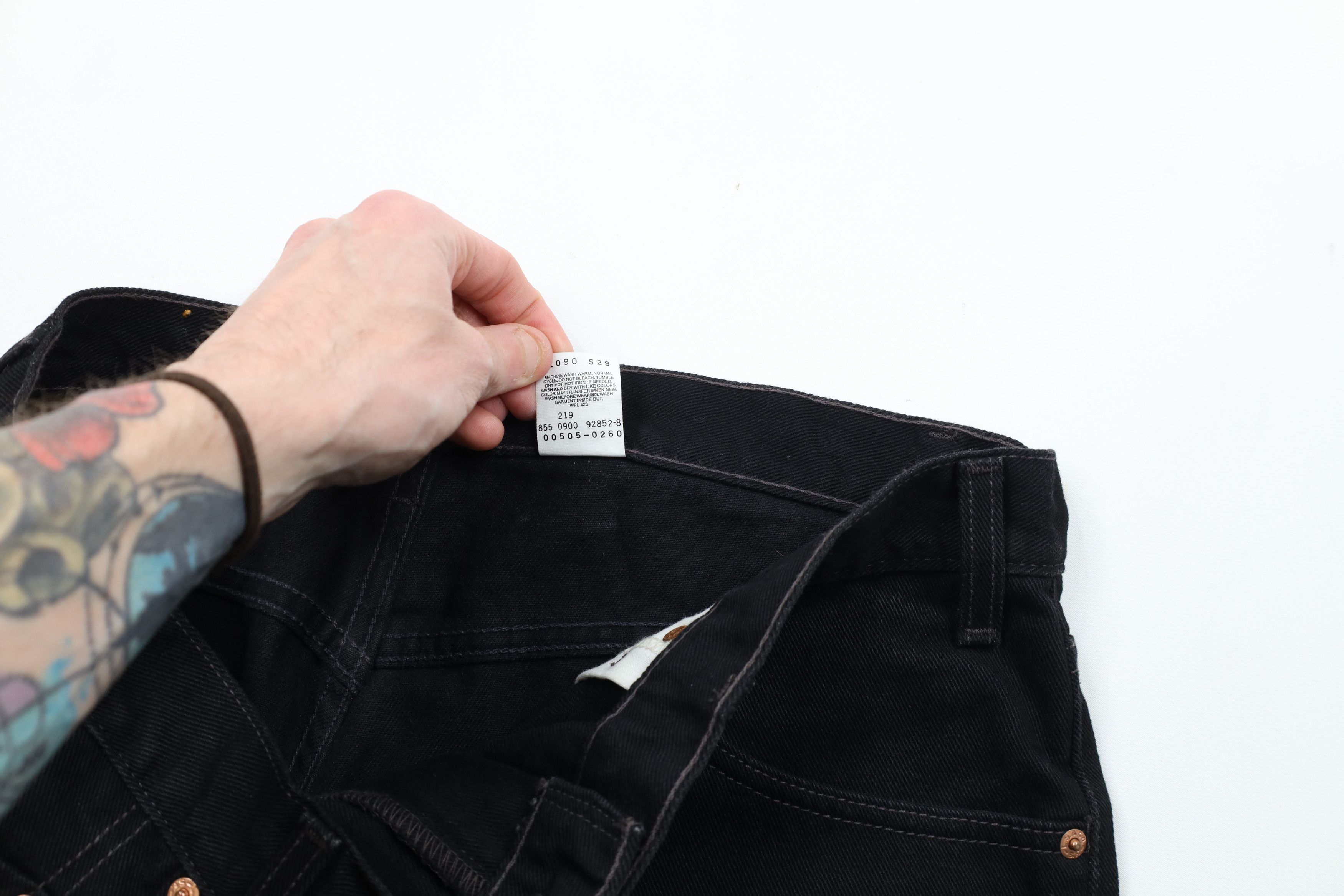 Levi's × Vintage Vintage Y2K 2000 Levis 505 Regular Straight Leg Jeans Black Size US 36 / EU 52 - 9 Thumbnail