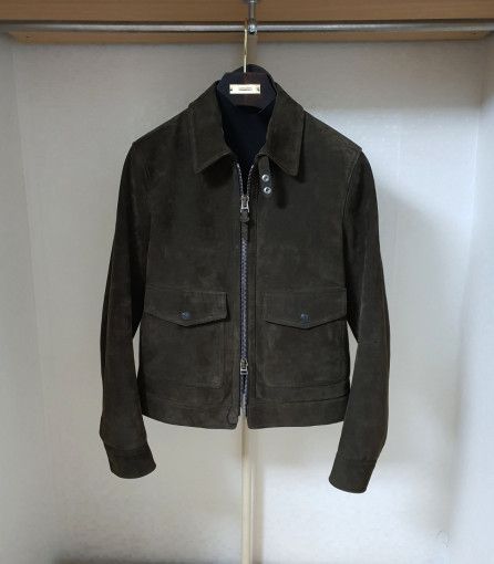 o1sm1stk0824 Suede Out Pocket Jacket in Dark Green