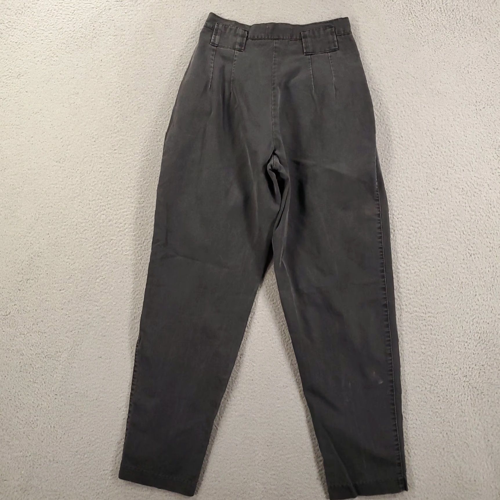 Vintage VINTAGE Rafferty Paperbag Pants Juniors 5 Dark Gray Hi Rise 80s 90s Women’s Tapered Pockets Size 27" / US 4 / IT 40 - 2 Thumbnail