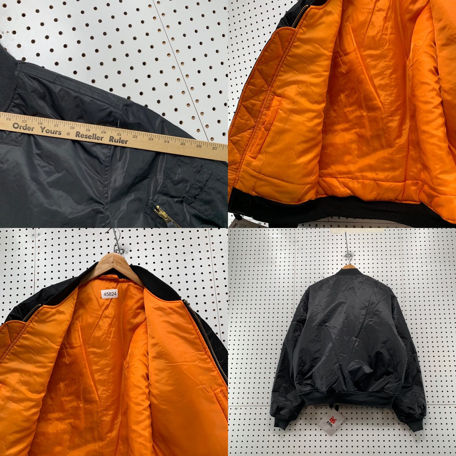 Vintage VINTAGE Fox MA-1 Bomber Flight Jacket Mens XL Black Orange Liner Military NWT Size US XL / EU 56 / 4 - 9 Thumbnail