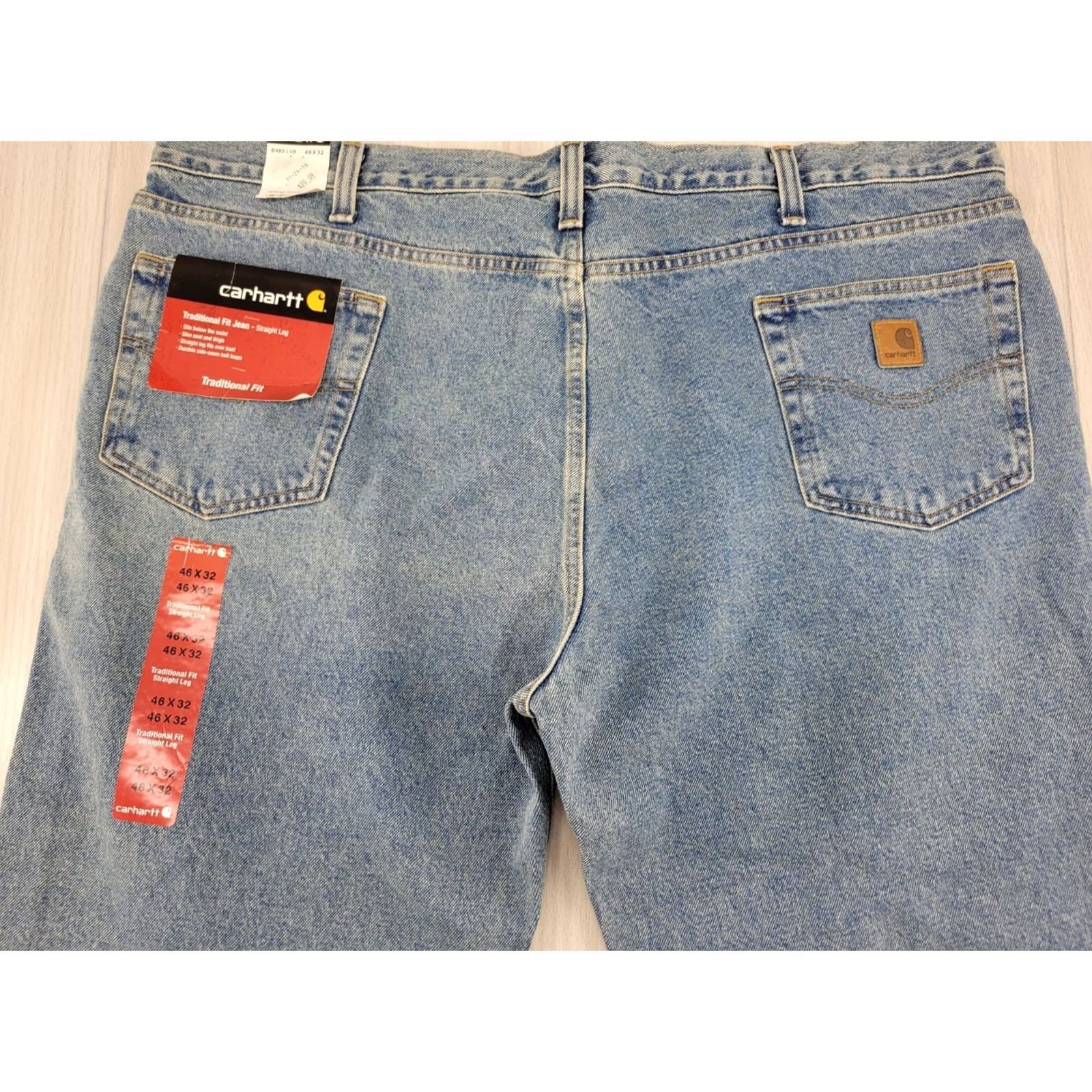 Carhartt Carhartt Mens Jeans Blue 46W 32L Denim 100% Cotton Relaxed Fit B480 LVB Mens Jeans Size US 30 / EU 46 - 7 Thumbnail